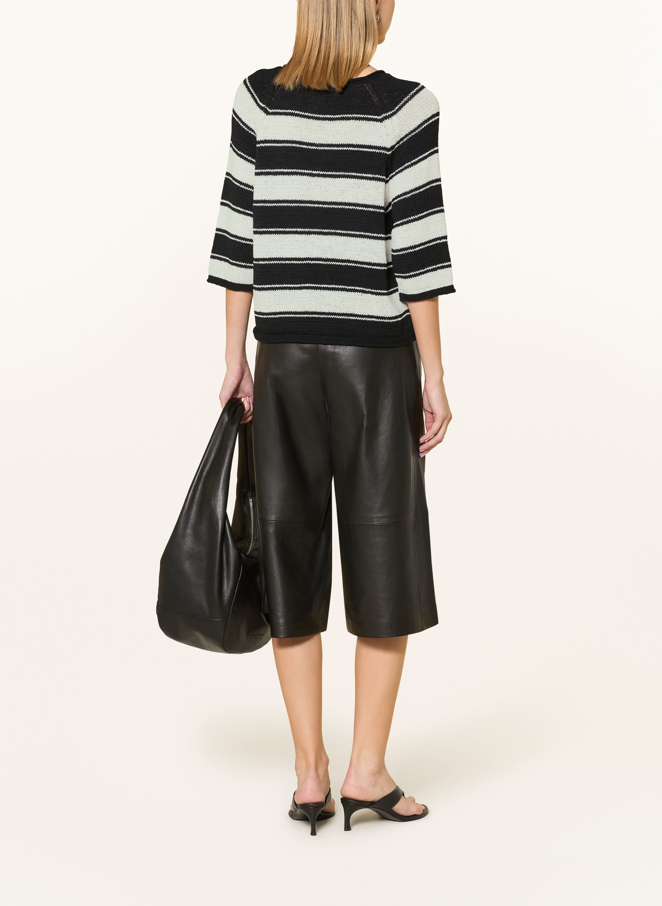 oui Pullover: WEISS / SCHWARZ