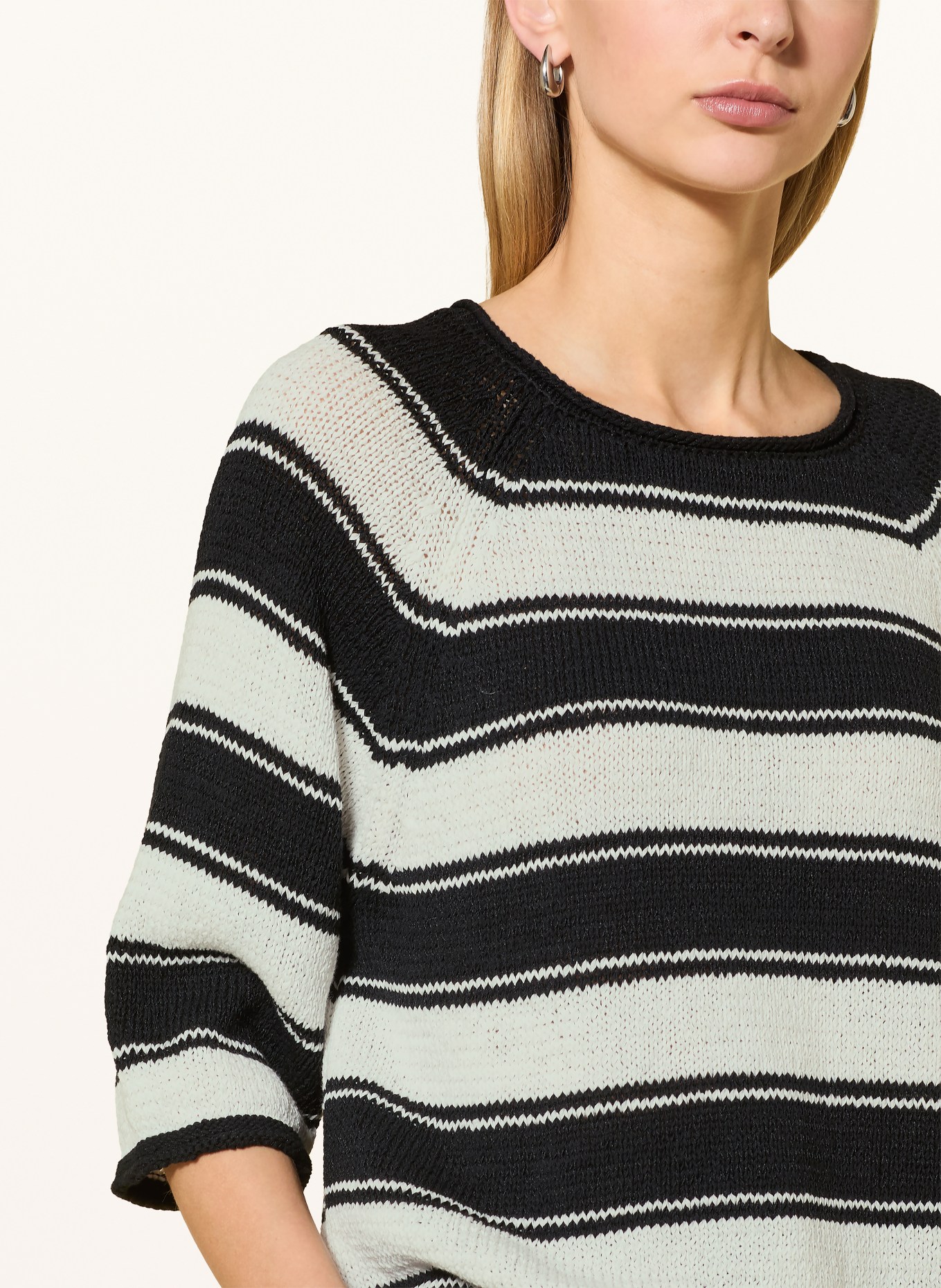 oui Pullover: WEISS / SCHWARZ