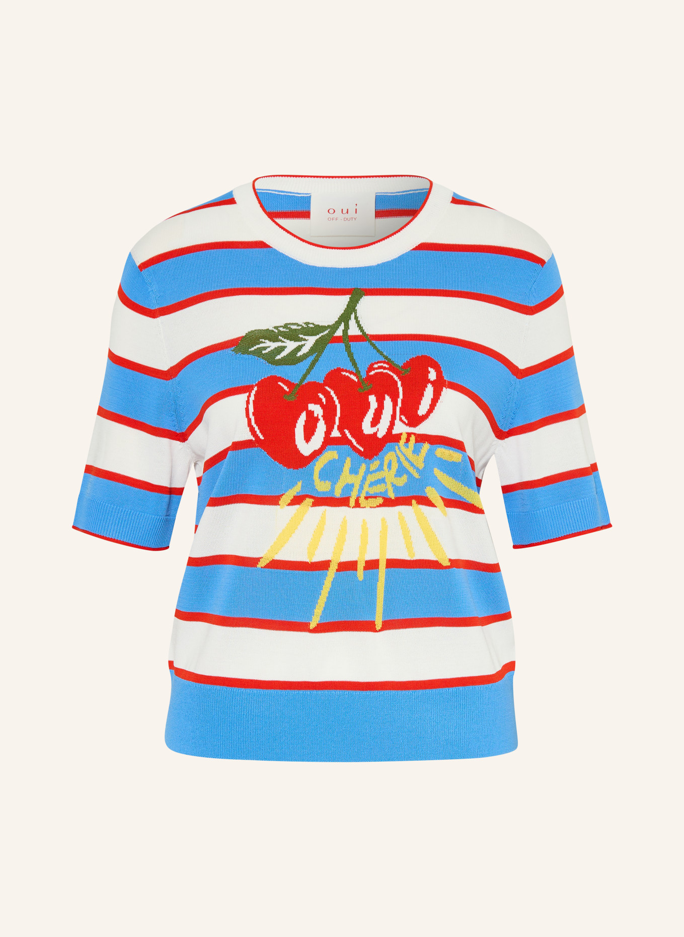 oui Strickshirt: BLAU / ROT / WEISS