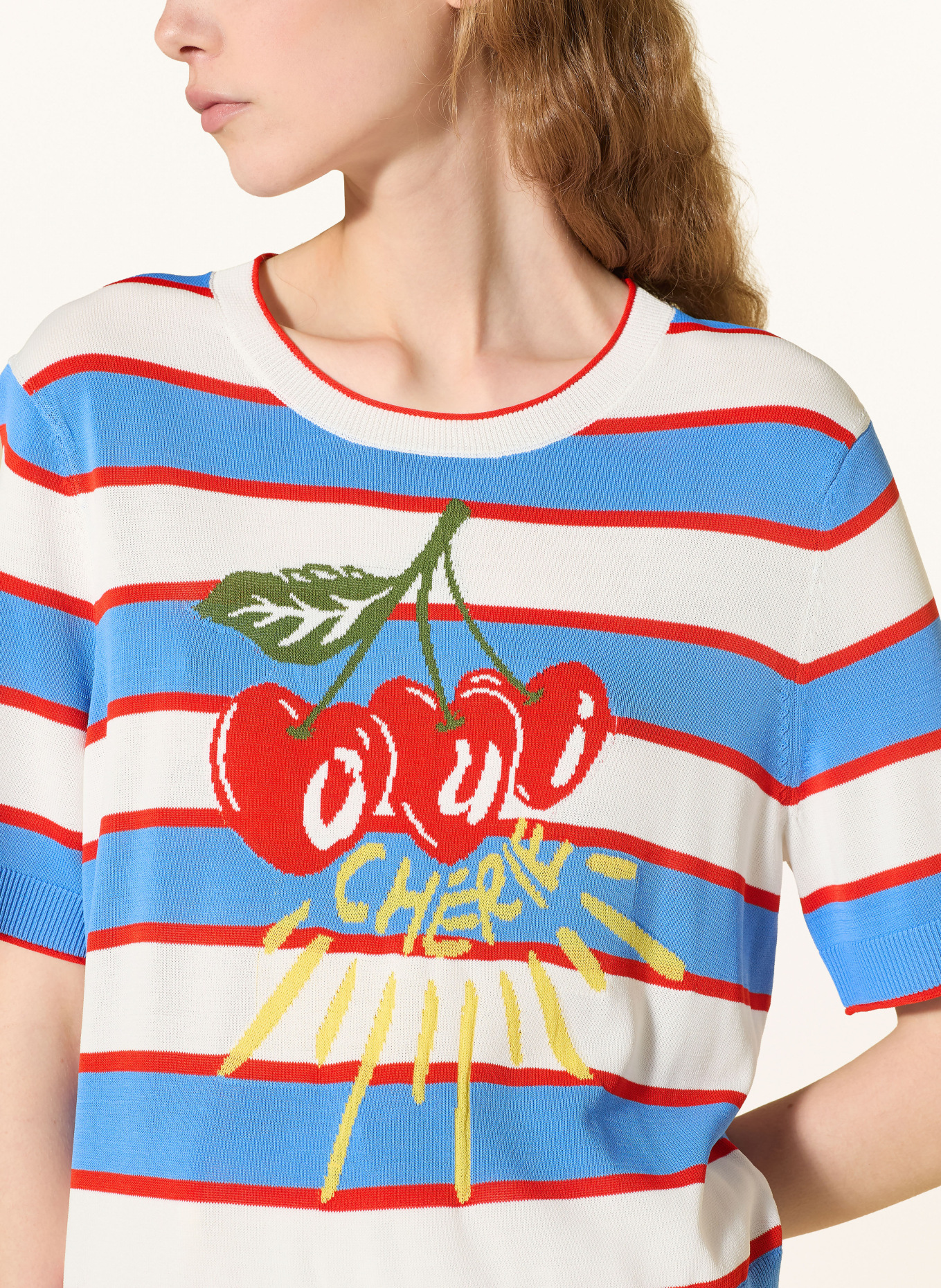 oui Strickshirt: BLAU / ROT / WEISS