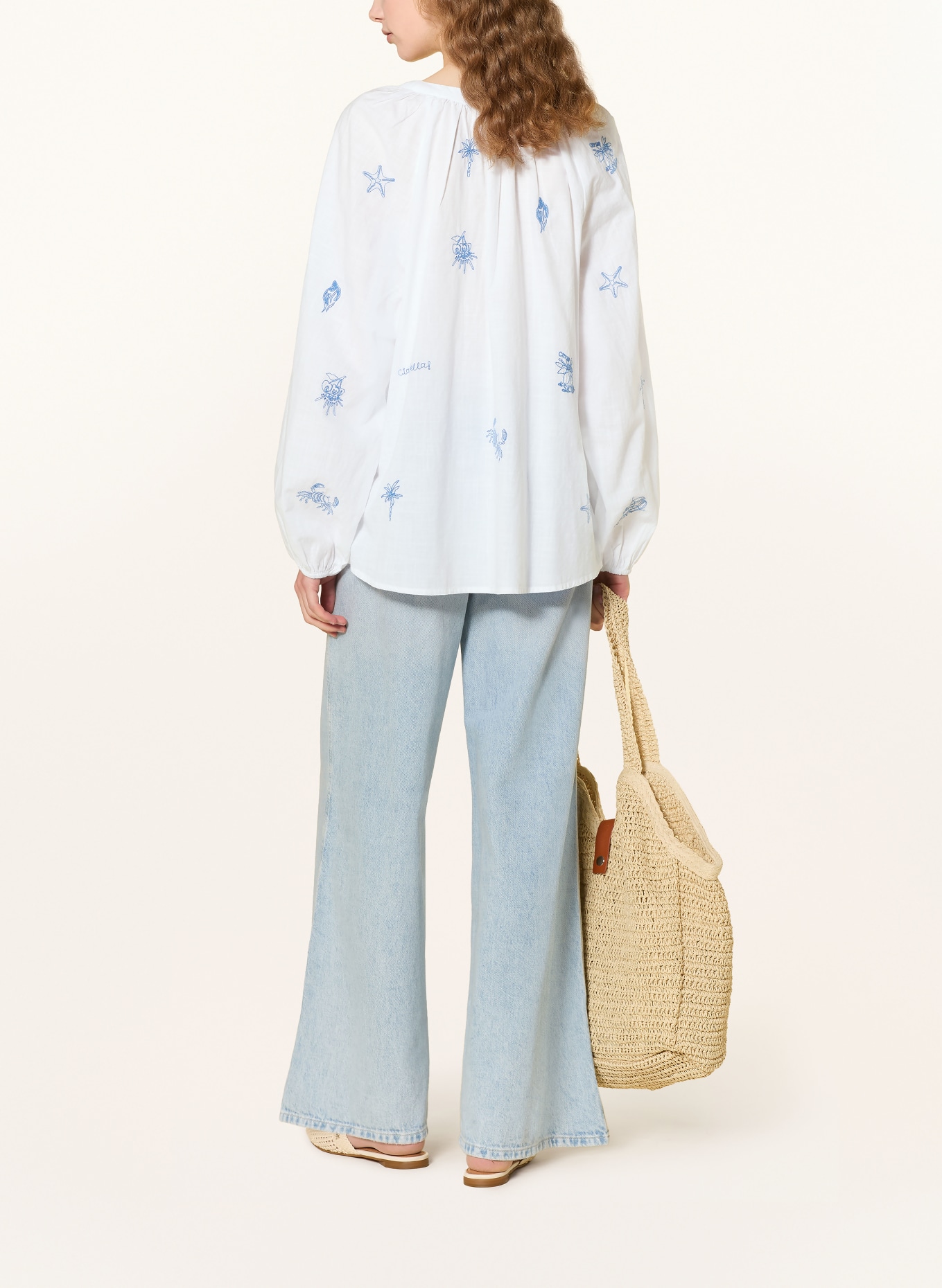 oui Blusenshirt: WEISS / BLAU