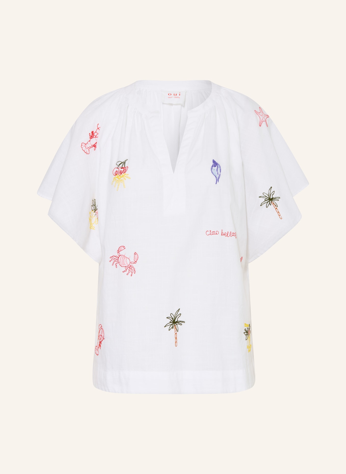 oui Blusenshirt: WEISS / ROT / GELB