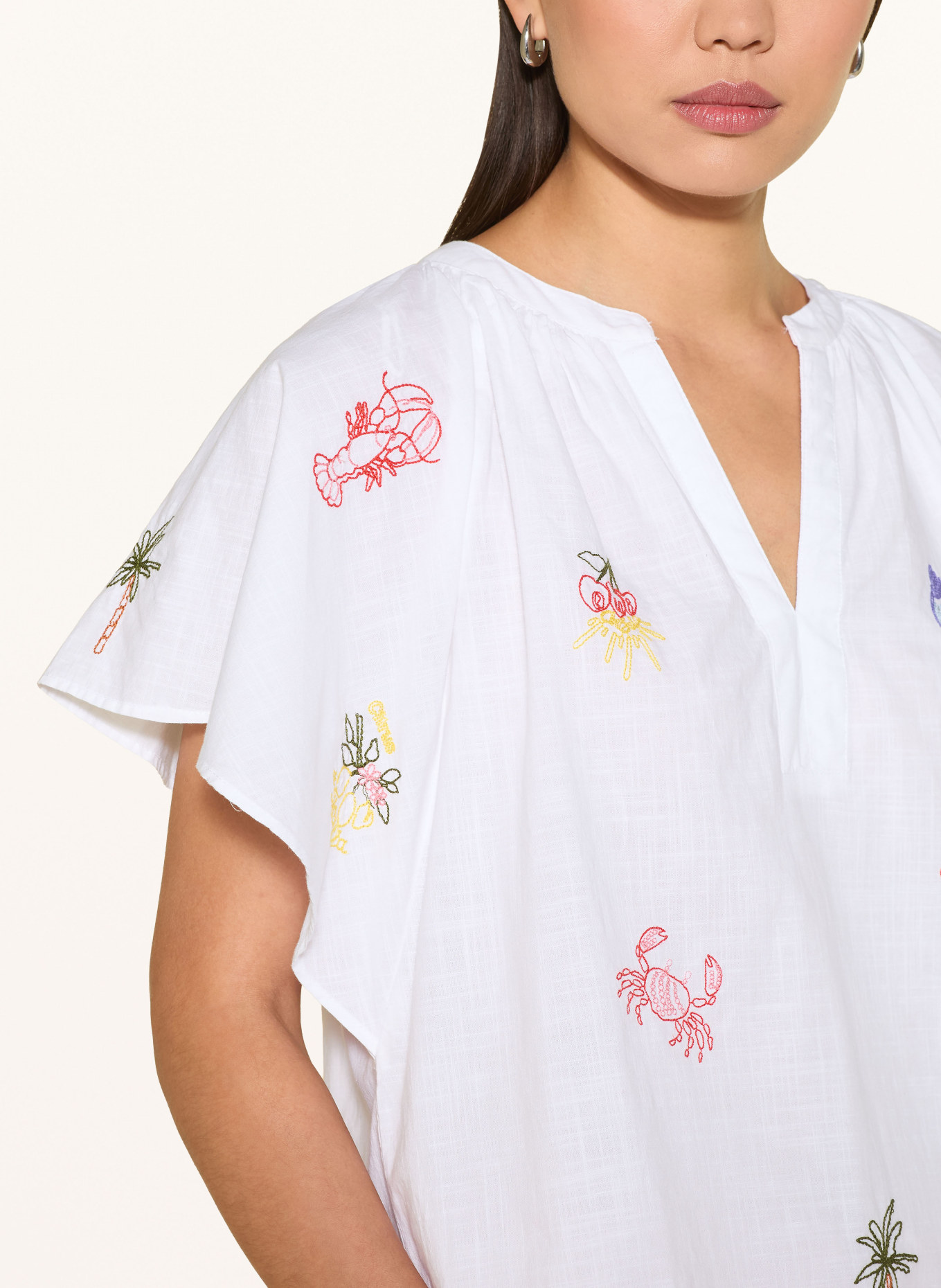 oui Blusenshirt: WEISS / ROT / GELB