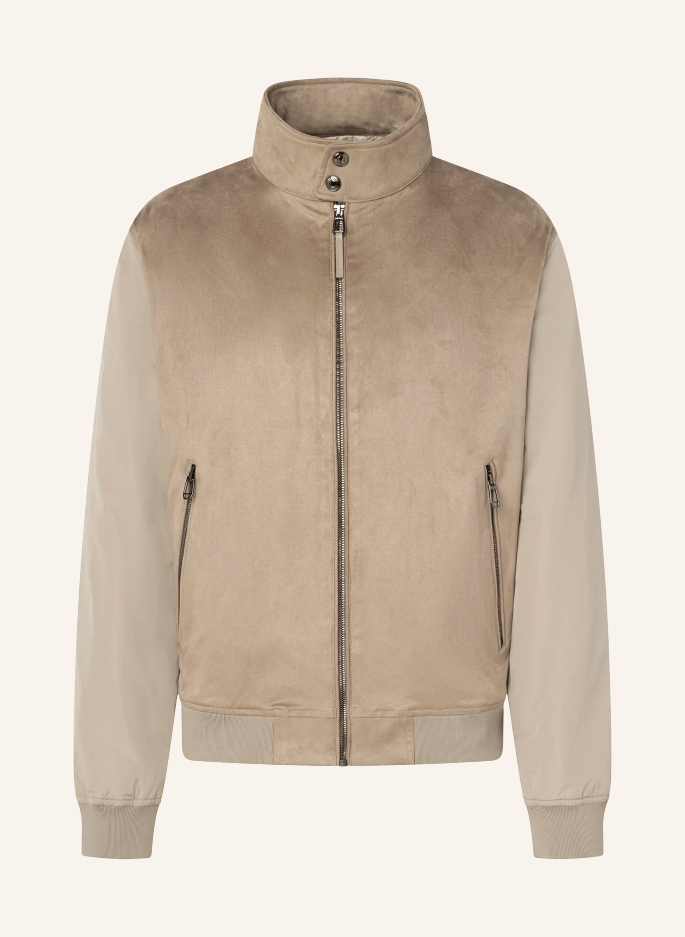 JOOP! CLUNIE bomber jacket in a mix of materials: LIGHT BROWN