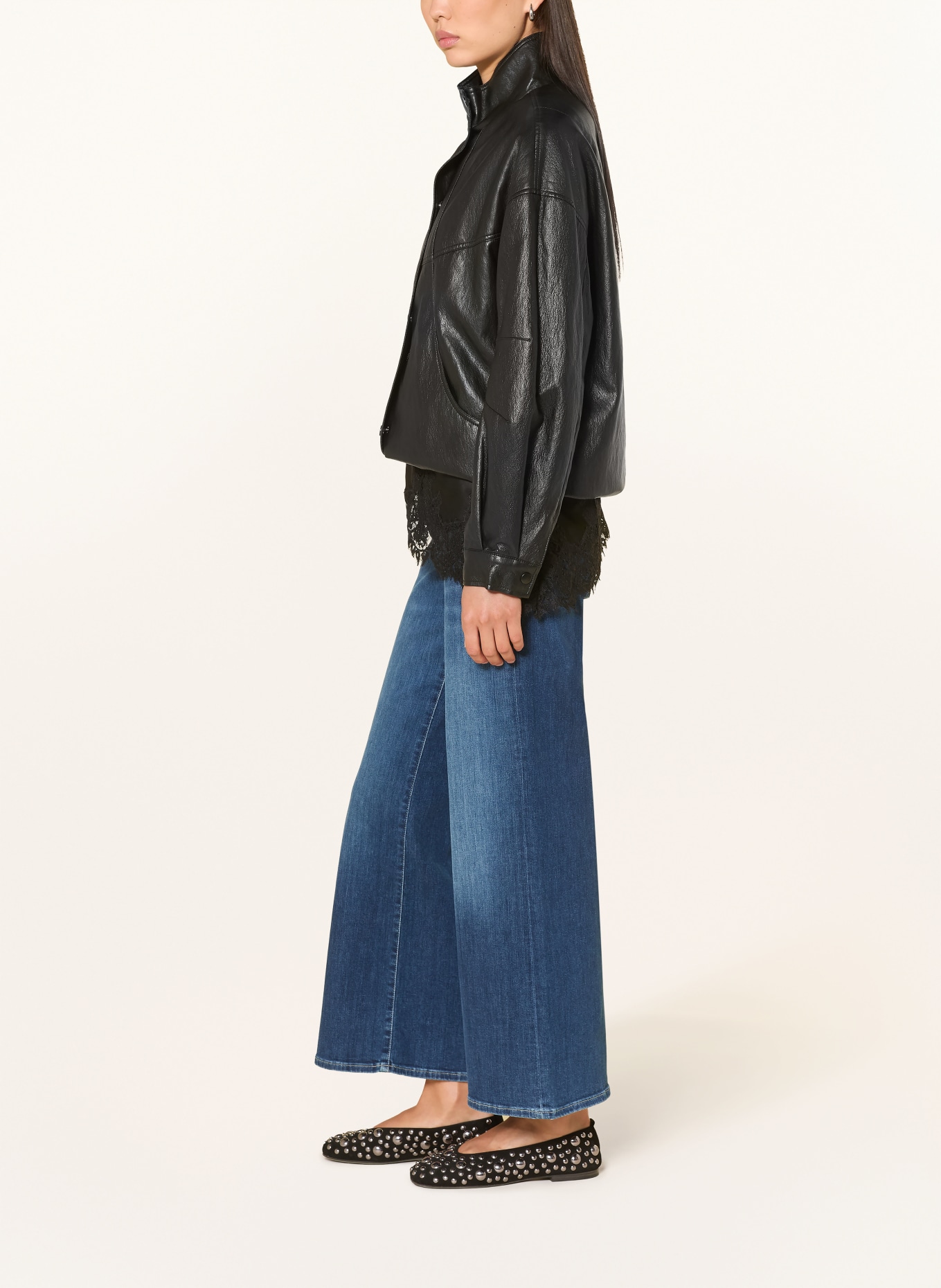 mavi Jeansy wide leg VIVECA: A3103 Dakr Blue STR