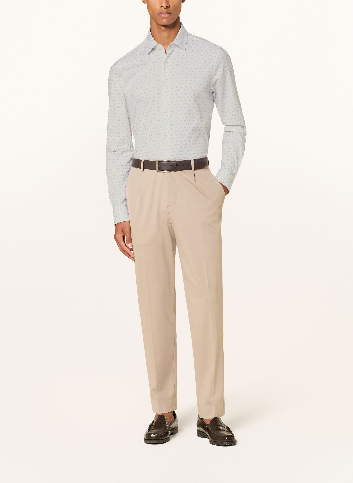 JOOP! Hemd PIO Slim Fit: BEIGE / WEISS