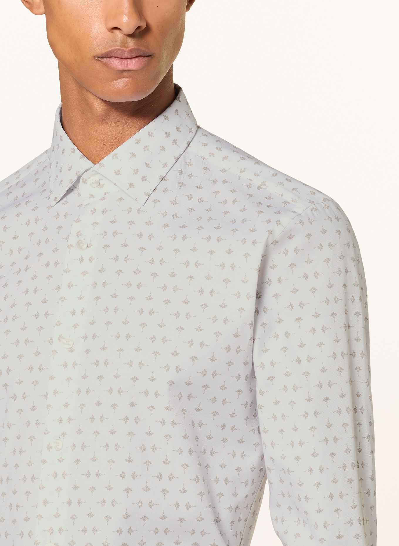 JOOP! Hemd PIO Slim Fit: BEIGE / WEISS