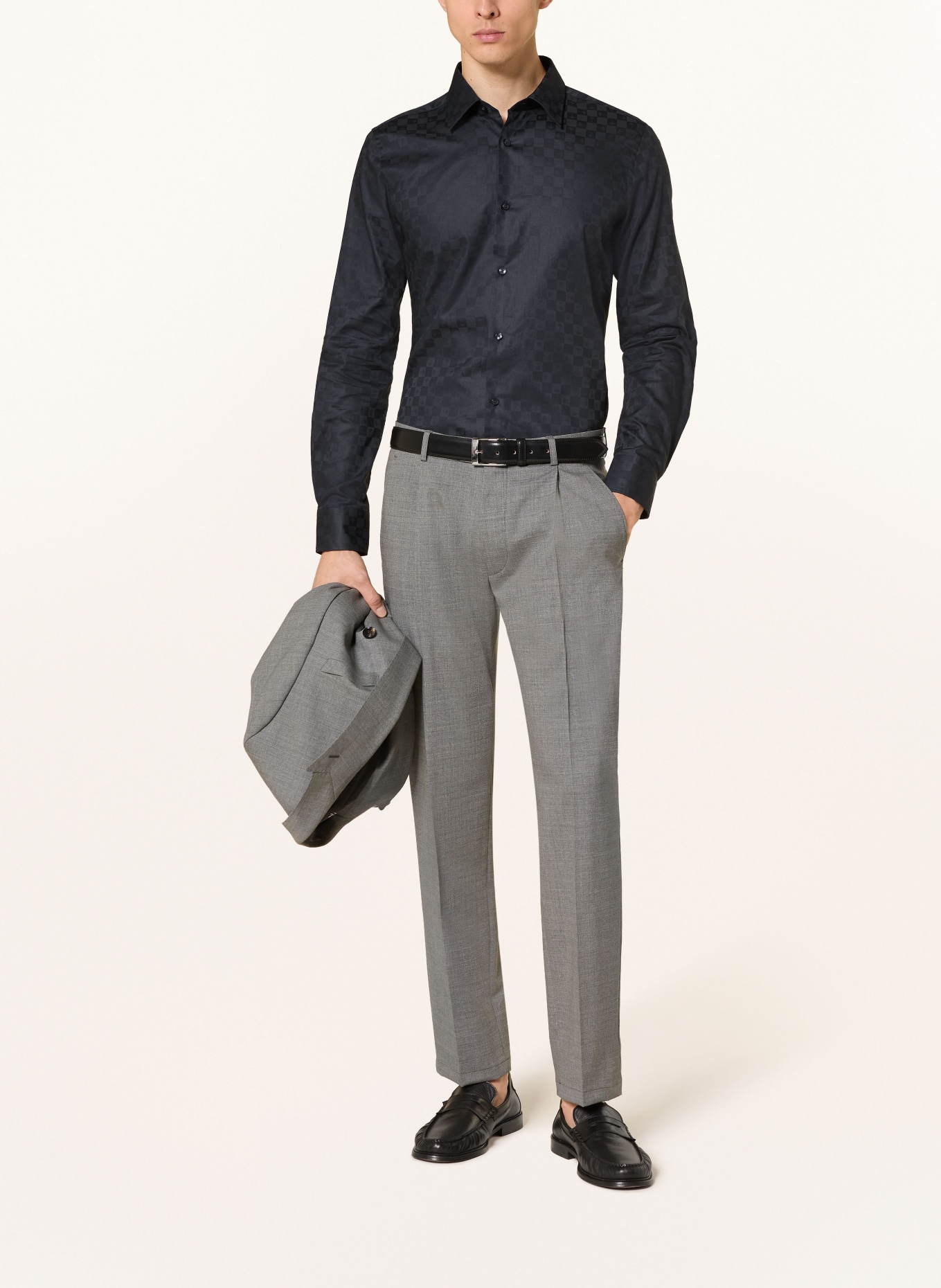 JOOP! Chemise PIERCE coupe ajustée: BLEU FONCÉ