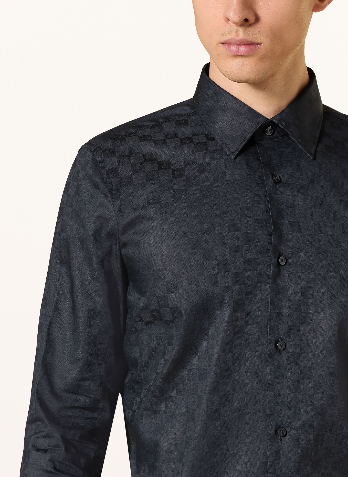 JOOP! Chemise PIERCE coupe ajustée: BLEU FONCÉ