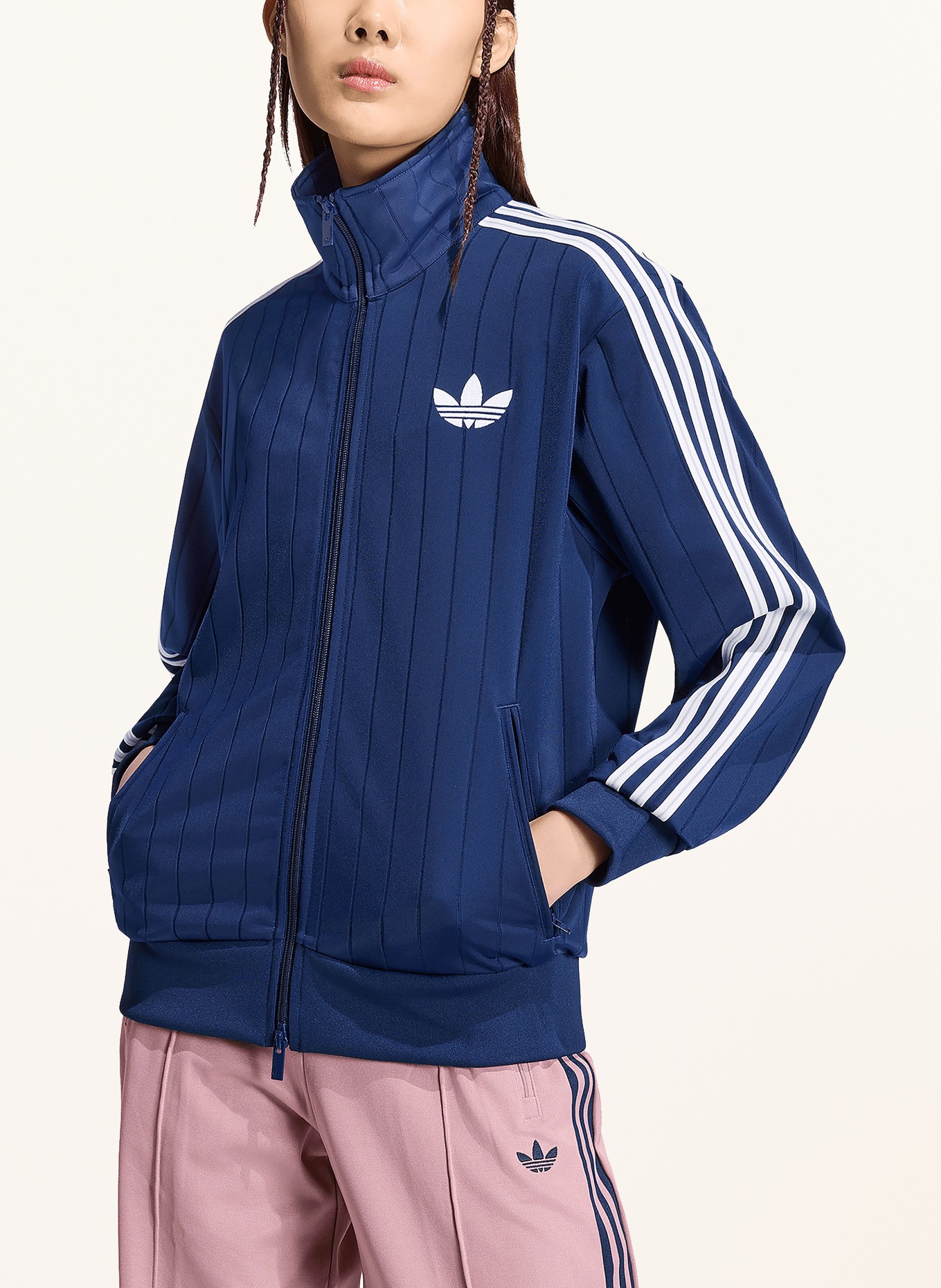 adidas Originals Veste d'entraînement FIREBIRD: BLEU FONCÉ / BLANC