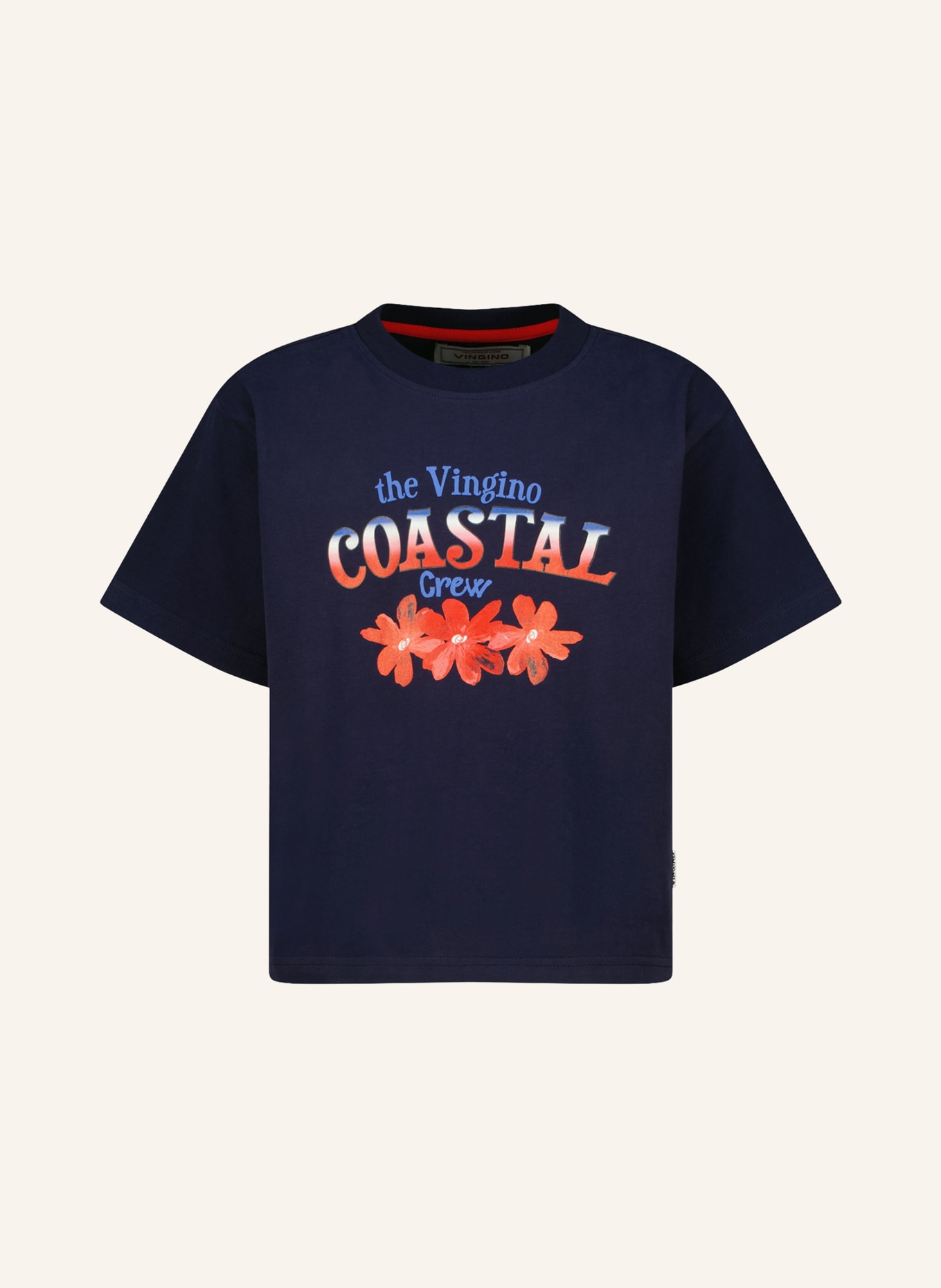 VINGINO T-shirt HARMA: DONKERBLAUW / ROOD / WIT