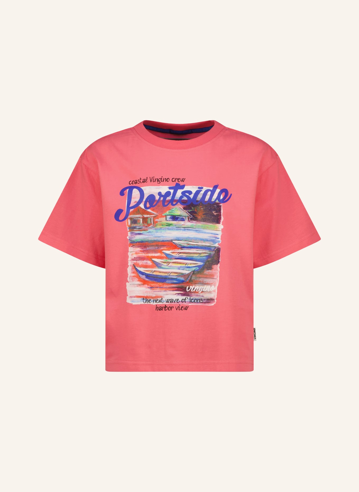 VINGINO T-shirt HARMA: LICHTROOD / BLAUW / WIT