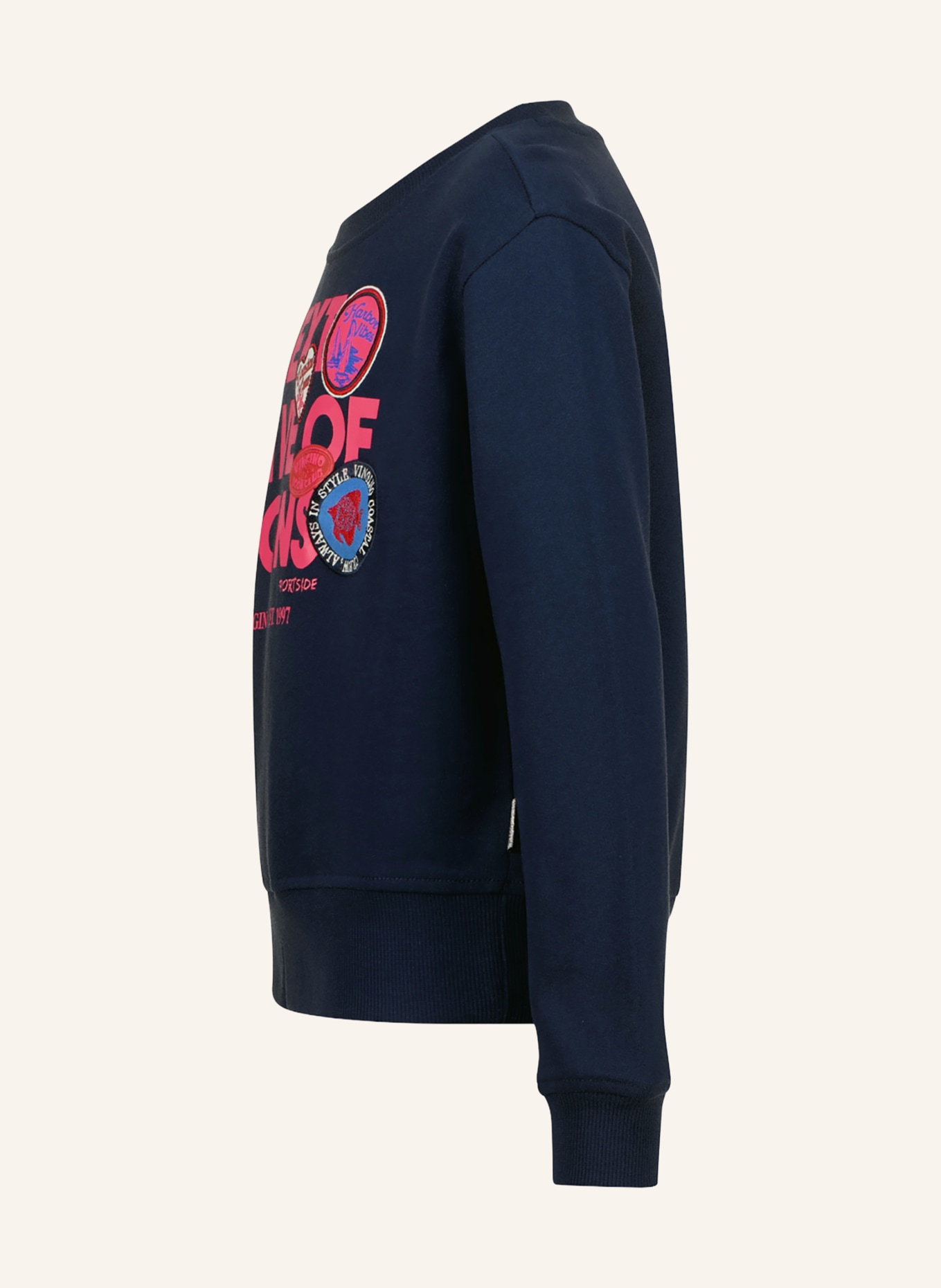 VINGINO Sweatshirt NOURA: DONKERBLAUW / ROZE / LICHTBLAUW