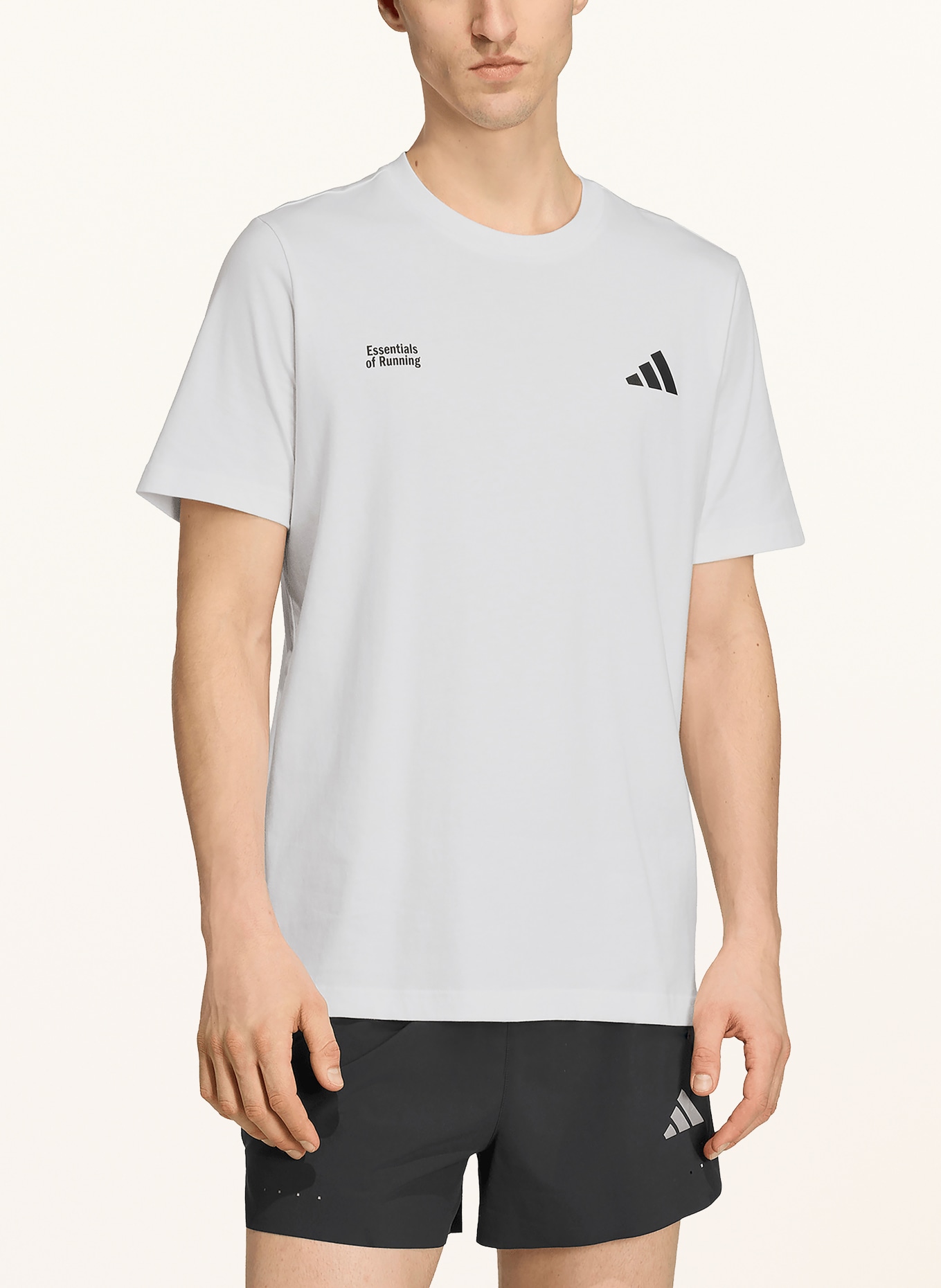 adidas T-shirt RUN ESSENTIALS: WIT / ZWART