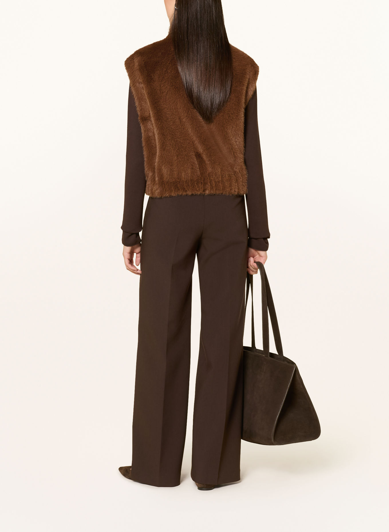 BLONDE No.8 LENI Faux Fur Vest: BROWN