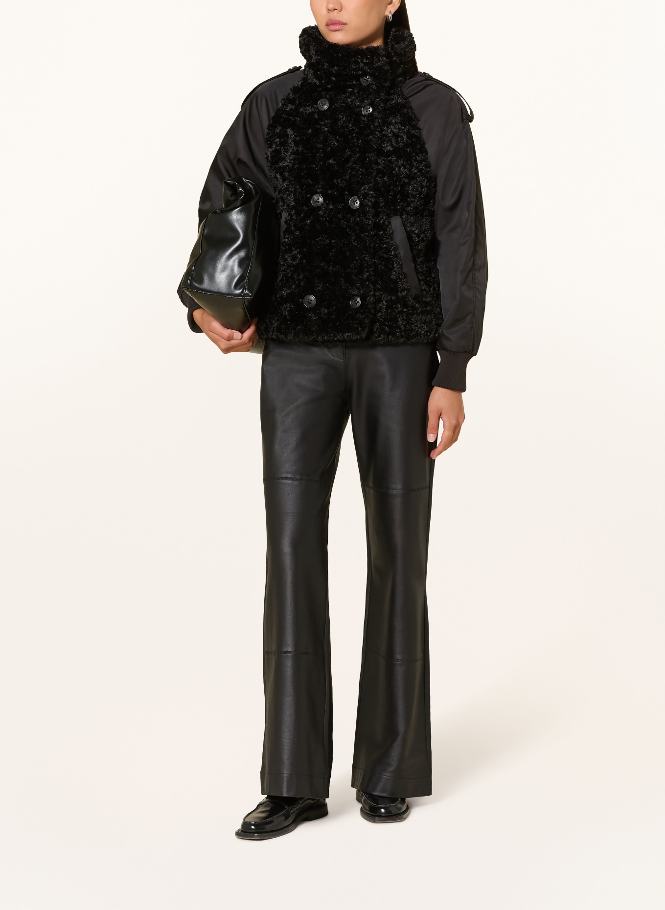 BLONDE No.8 Jacke LONDON mit Kunstfell: SCHWARZ