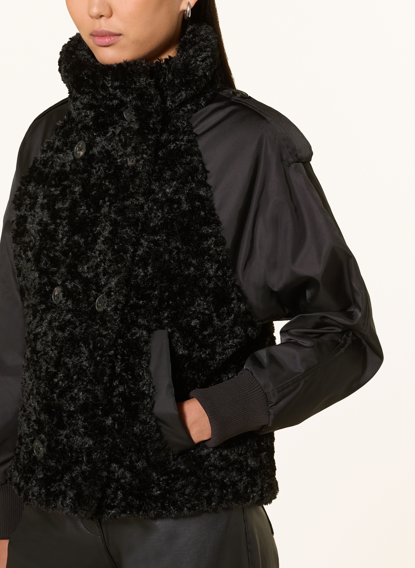 BLONDE No.8 Jacke LONDON mit Kunstfell: SCHWARZ