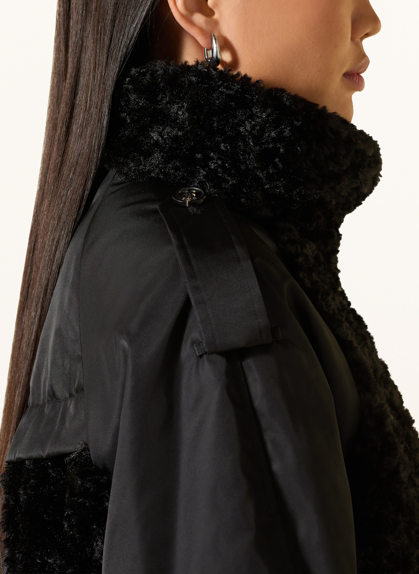 BLONDE No.8 Jacke LONDON mit Kunstfell: SCHWARZ