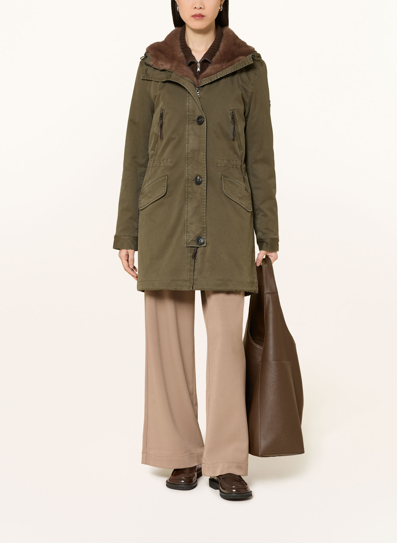 BLONDE No.8 Parka ASPEN mit Kunstfell: OLIV