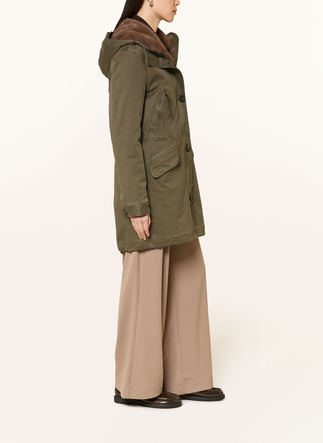 BLONDE No.8 Parka ASPEN mit Kunstfell: OLIV