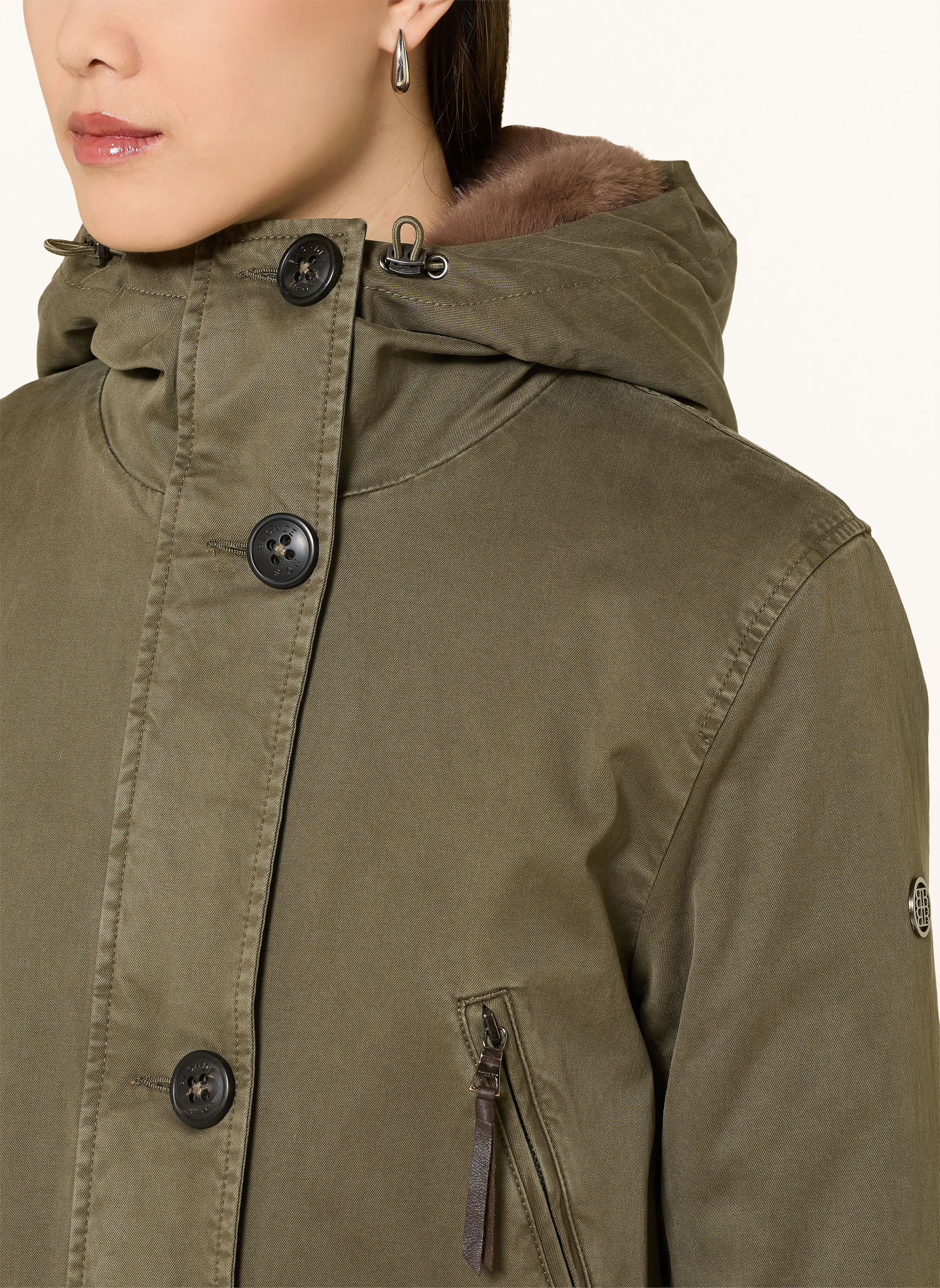 BLONDE No.8 Parka ASPEN mit Kunstfell: OLIV