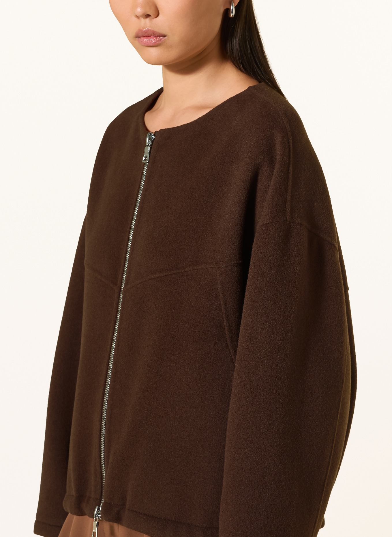 BLONDE No.8 JERRY Jacket with Detachable Faux Fur Hood: BROWN