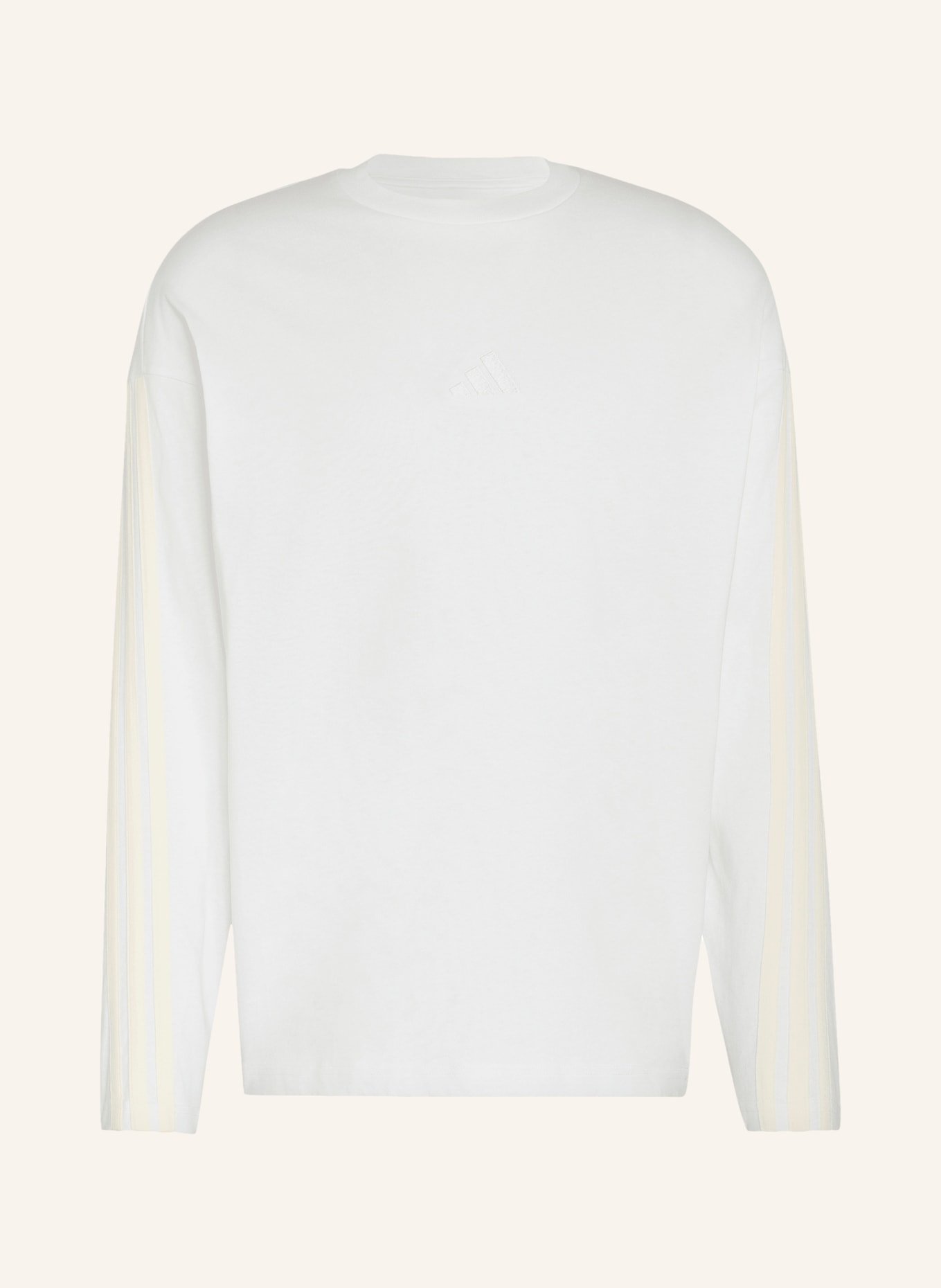adidas Longsleeve: WEISS / SILBER / HELLBRAUN