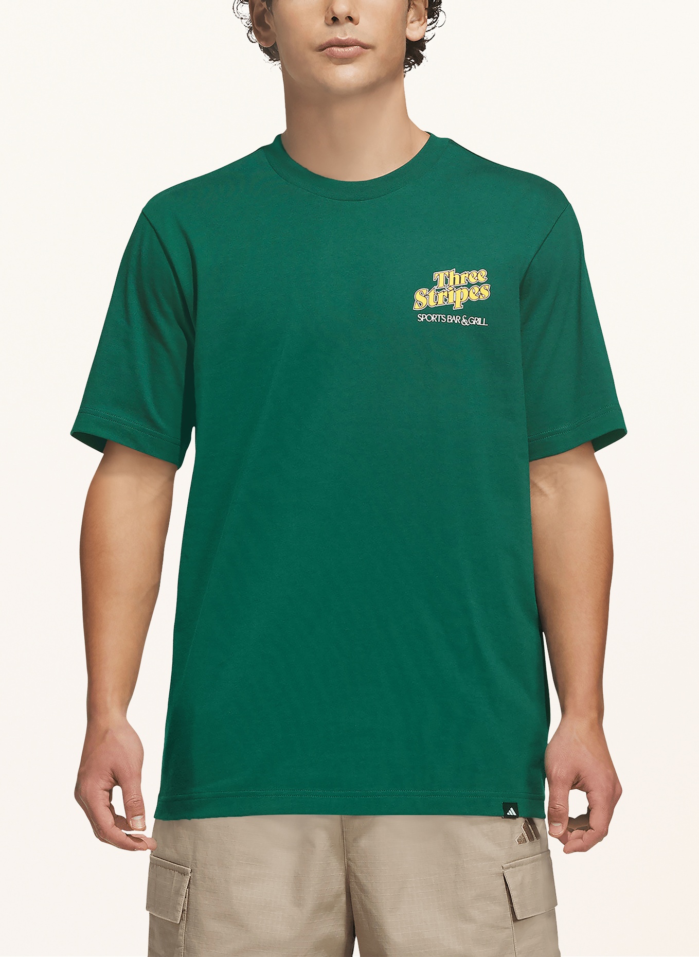 adidas T-shirt: GREEN / DARK YELLOW / WHITE