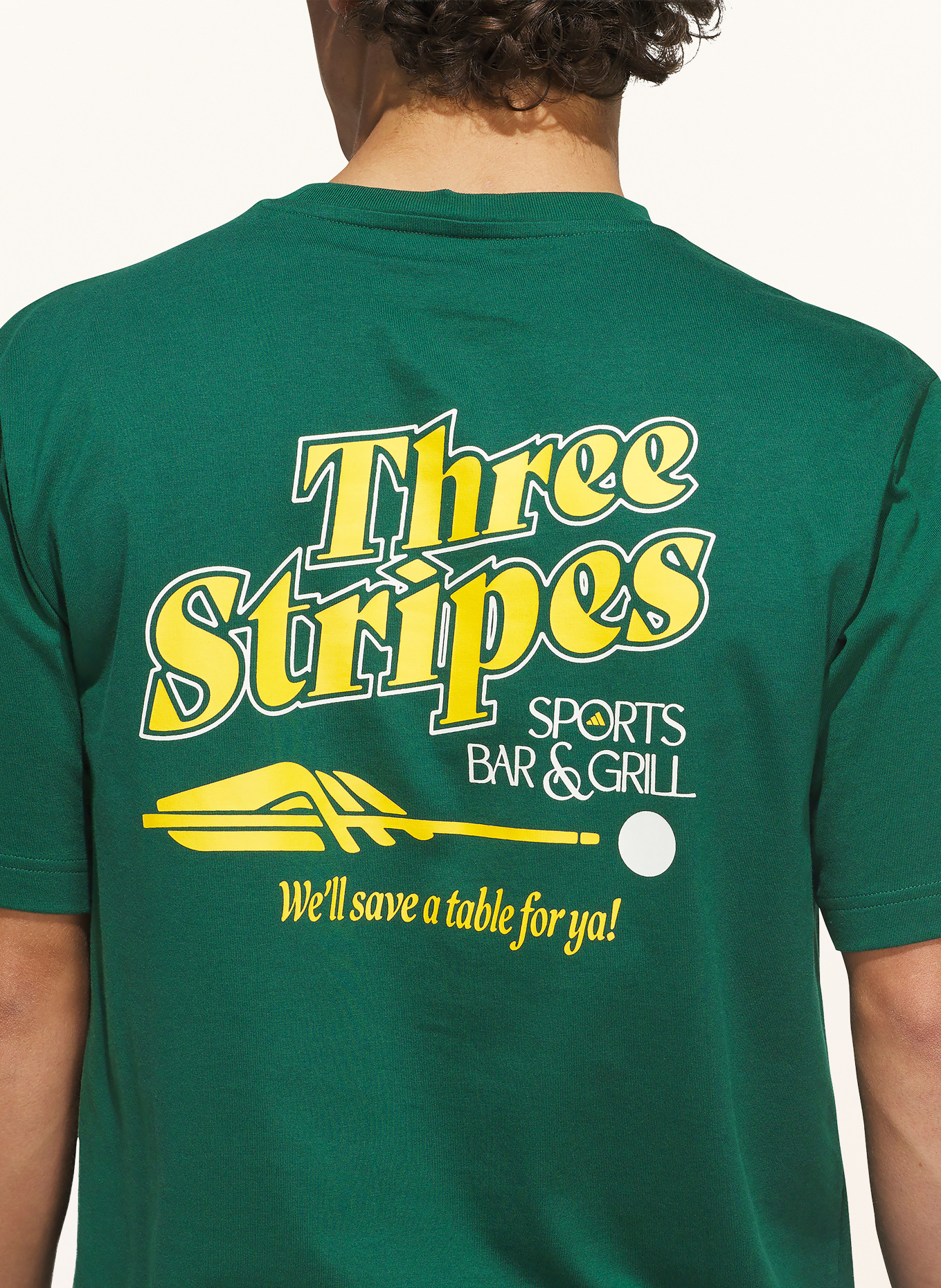 adidas T-shirt: GREEN / DARK YELLOW / WHITE