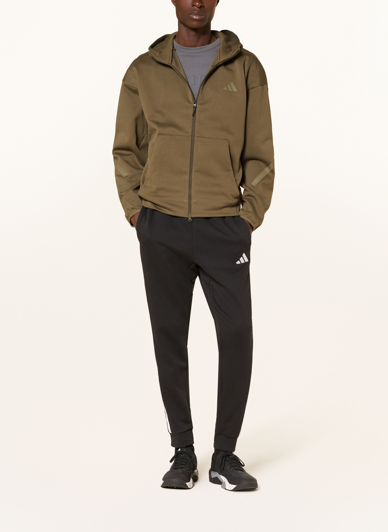 adidas Bluza rozpinana: OLIWKOWY