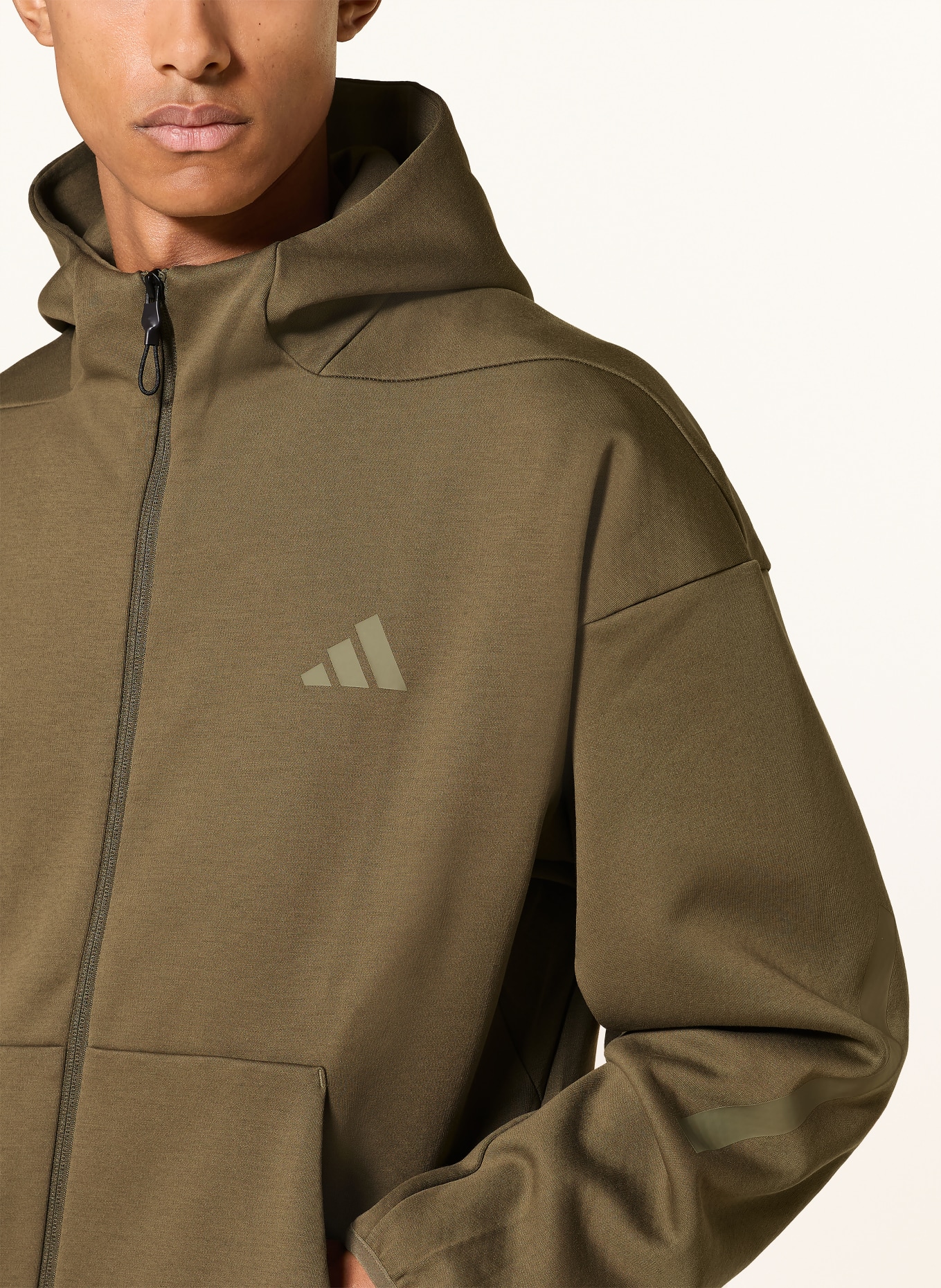 adidas Zip-up sweatshirt: OLIVE