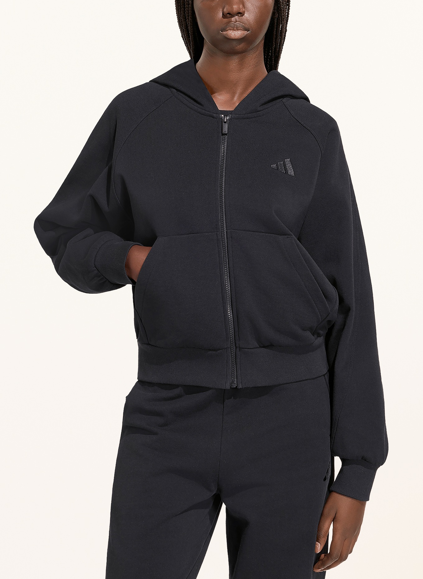 adidas KIT Zip-up sweatshirt Jacket: BLACK