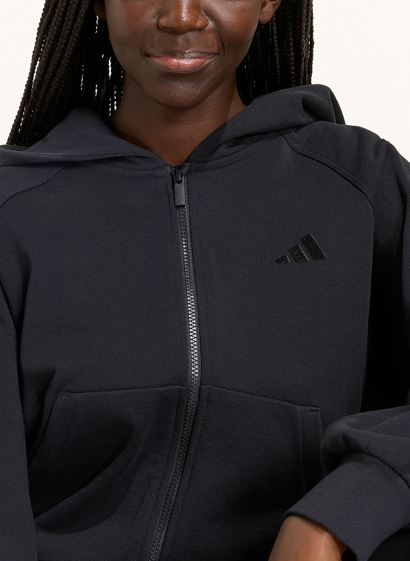 adidas KIT Zip-up sweatshirt Jacket: BLACK