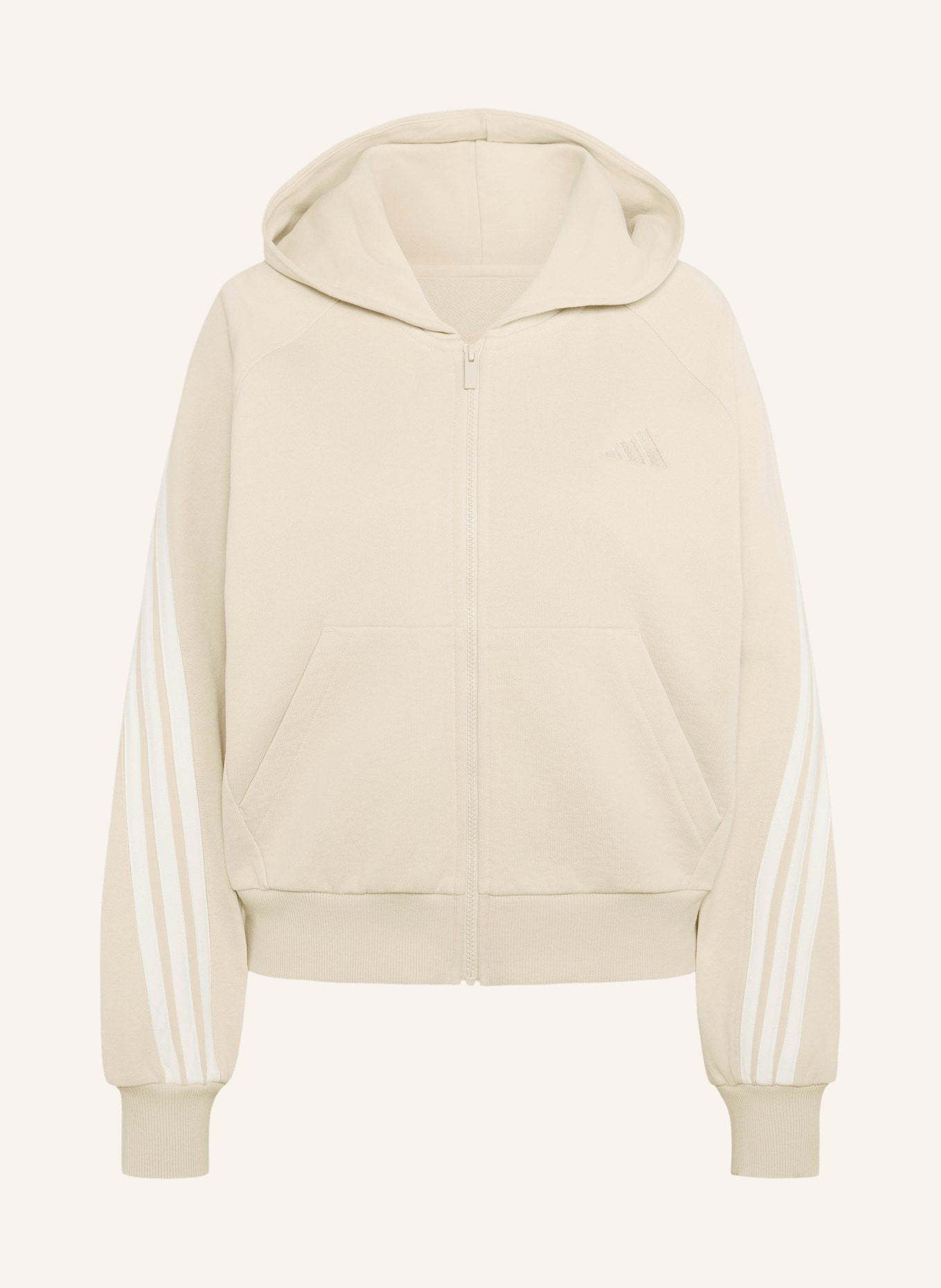 adidas Sweatjacke: HELLBRAUN / WEISS