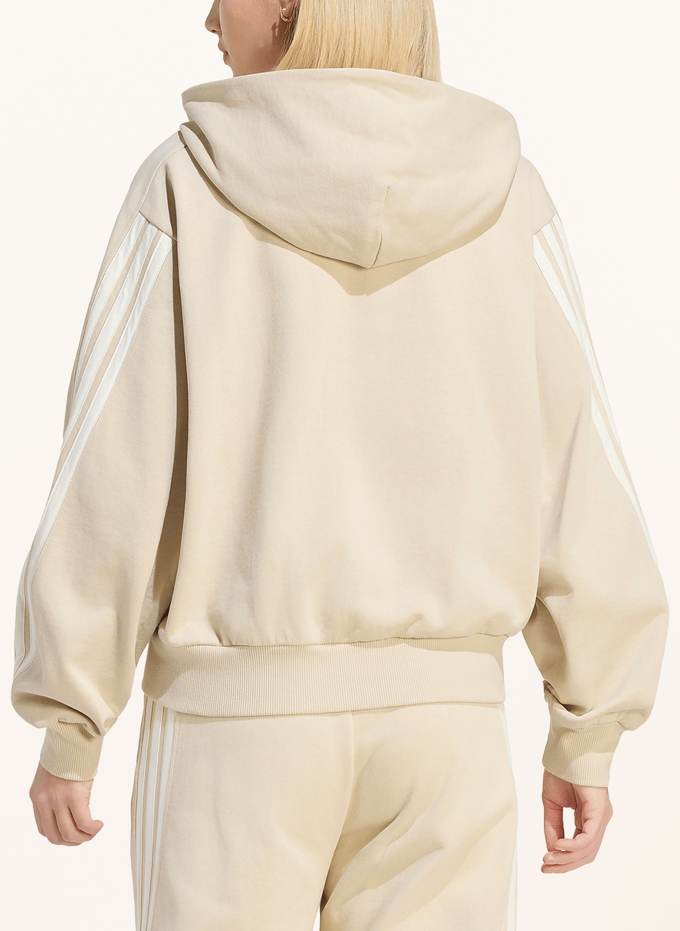 adidas Sweatjacke: HELLBRAUN / WEISS
