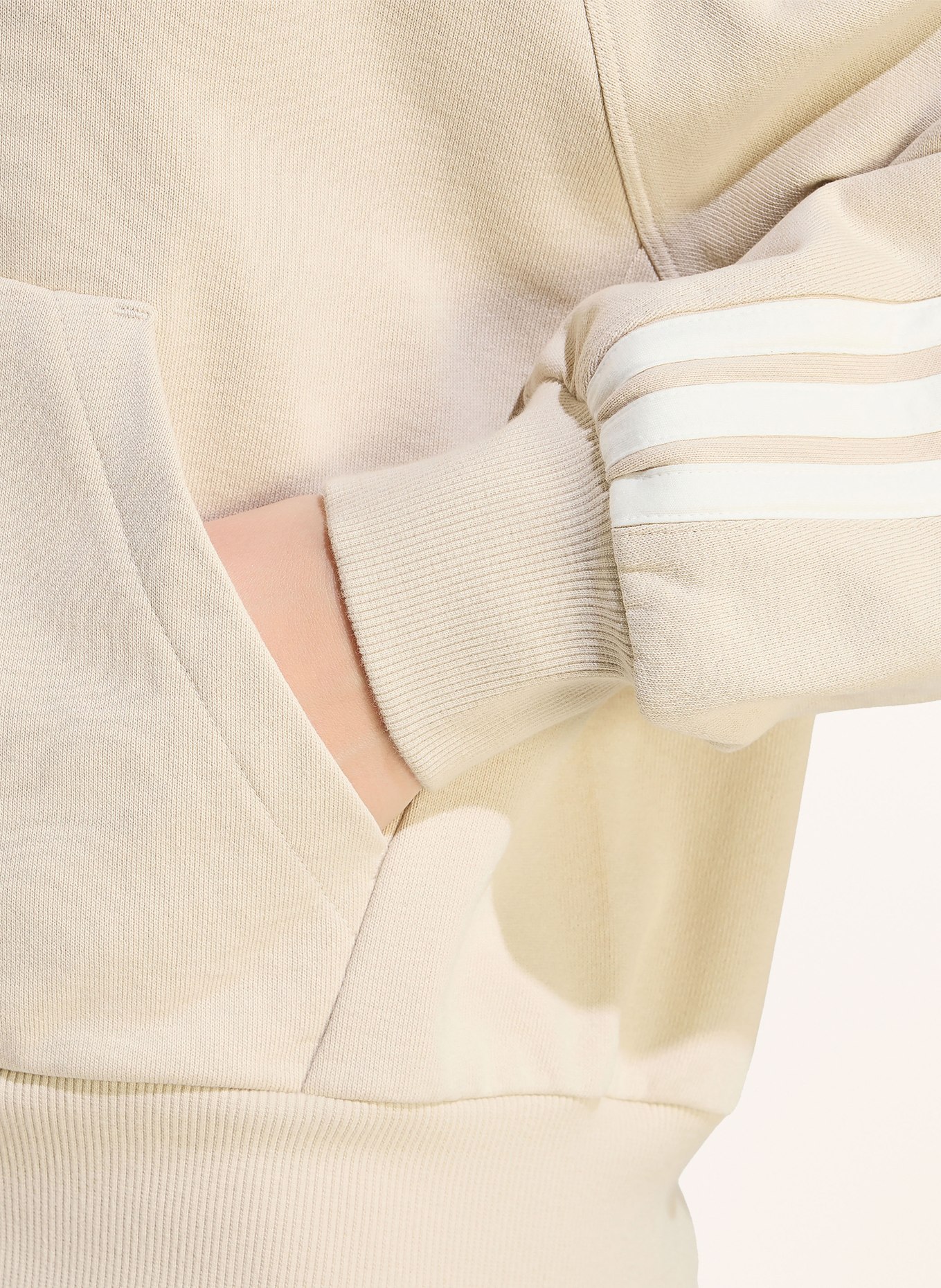 adidas Sweatjacke: HELLBRAUN / WEISS