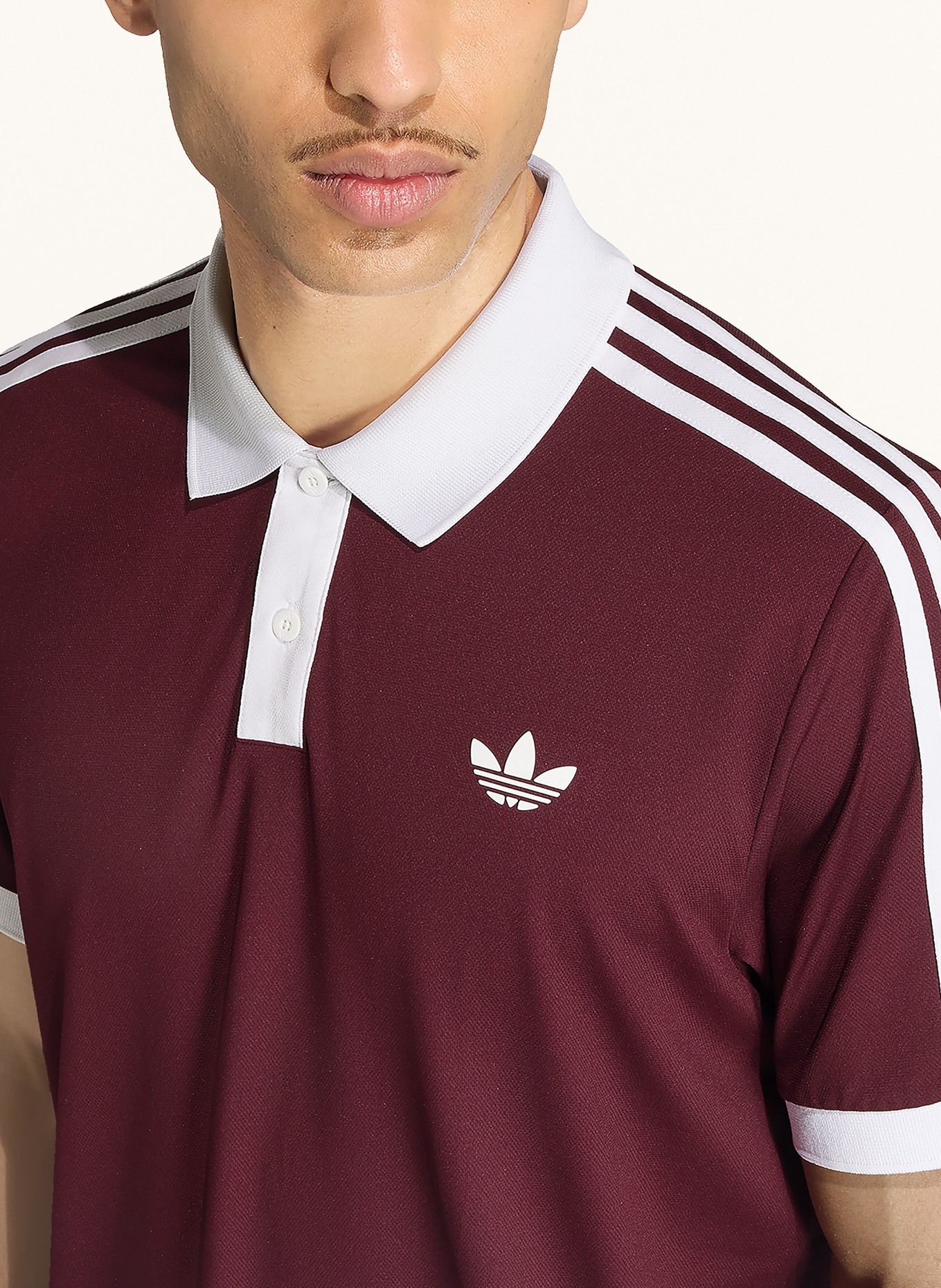 adidas Originals Functioneel poloshirt CLASSICS: DONKERROOD / WIT