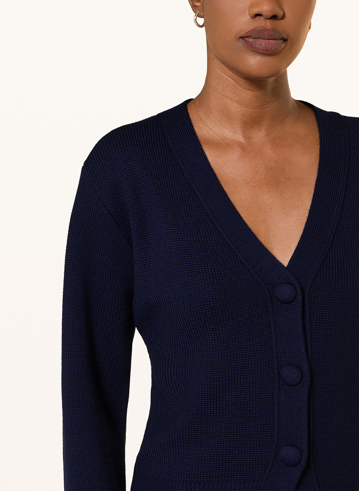 HUGO Gebreid vest SELOSY: DONKERBLAUW