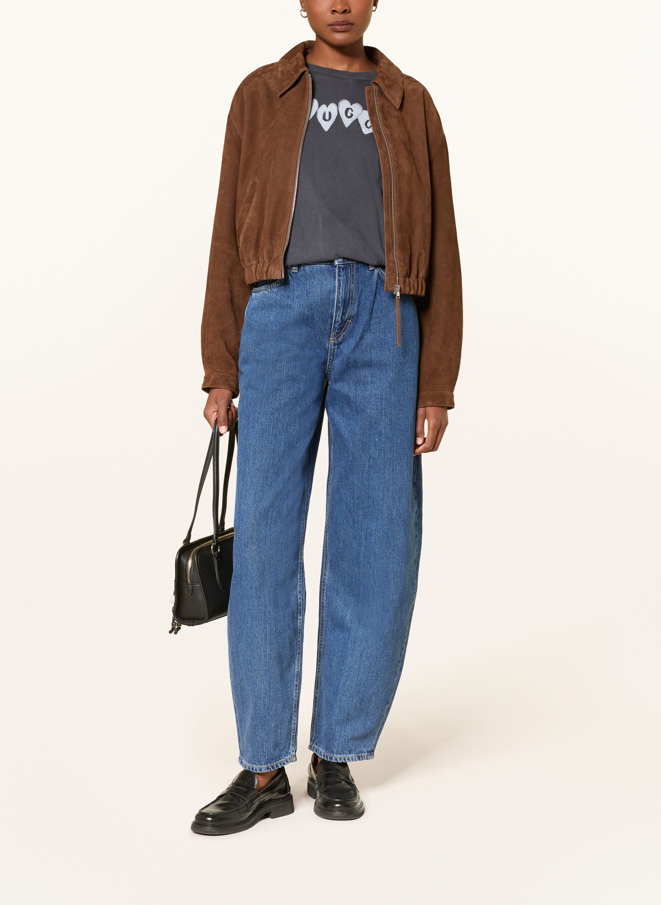 HUGO Jeansy typu barrel GIMINE: 420 MEDIUM BLUE