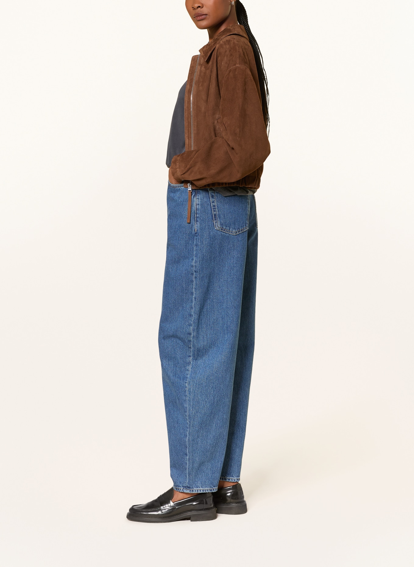 HUGO Jeansy typu barrel GIMINE: 420 MEDIUM BLUE
