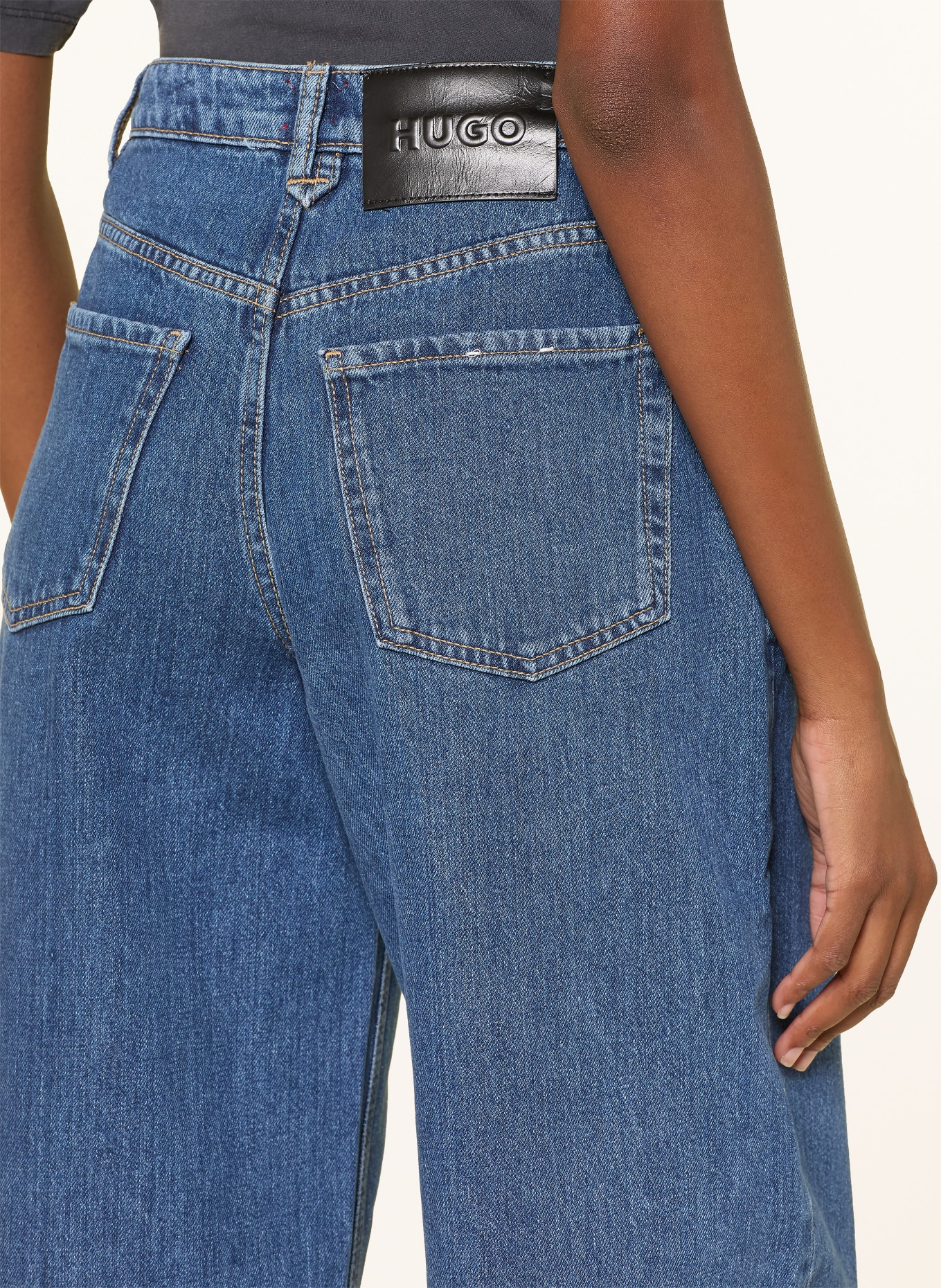 HUGO Jeansy typu barrel GIMINE: 420 MEDIUM BLUE
