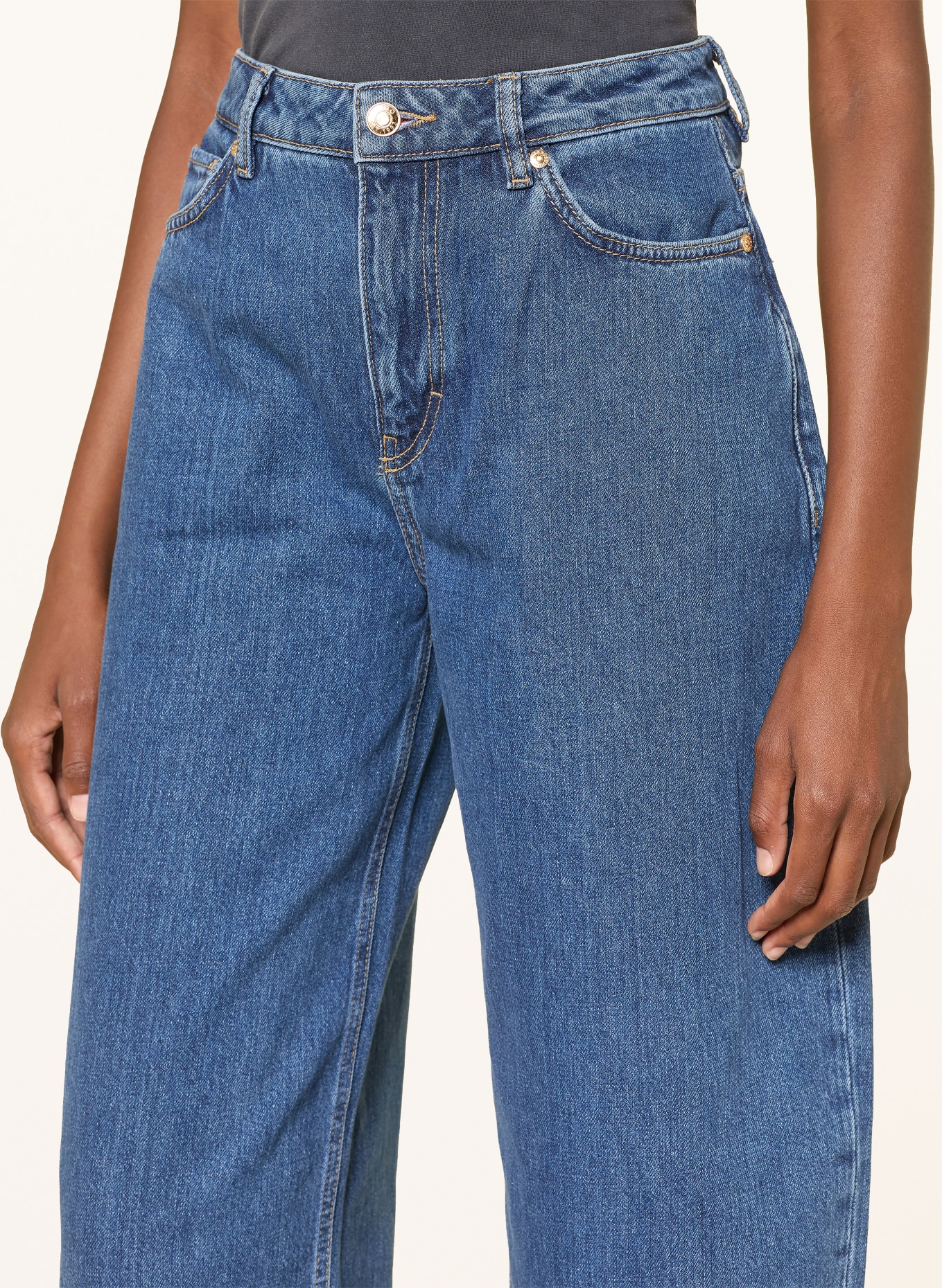 HUGO Jeansy typu barrel GIMINE: 420 MEDIUM BLUE