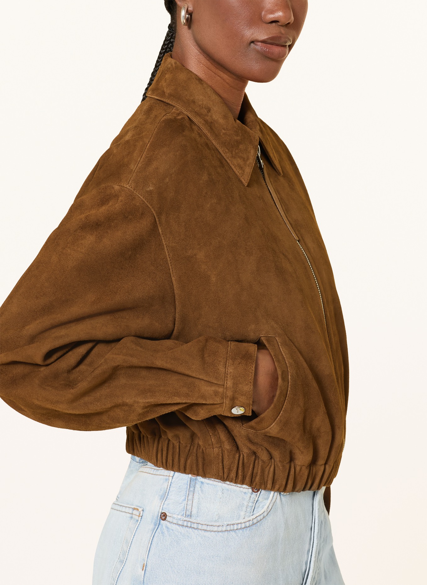 HUGO LIPH Leather Jacket: DARK BROWN