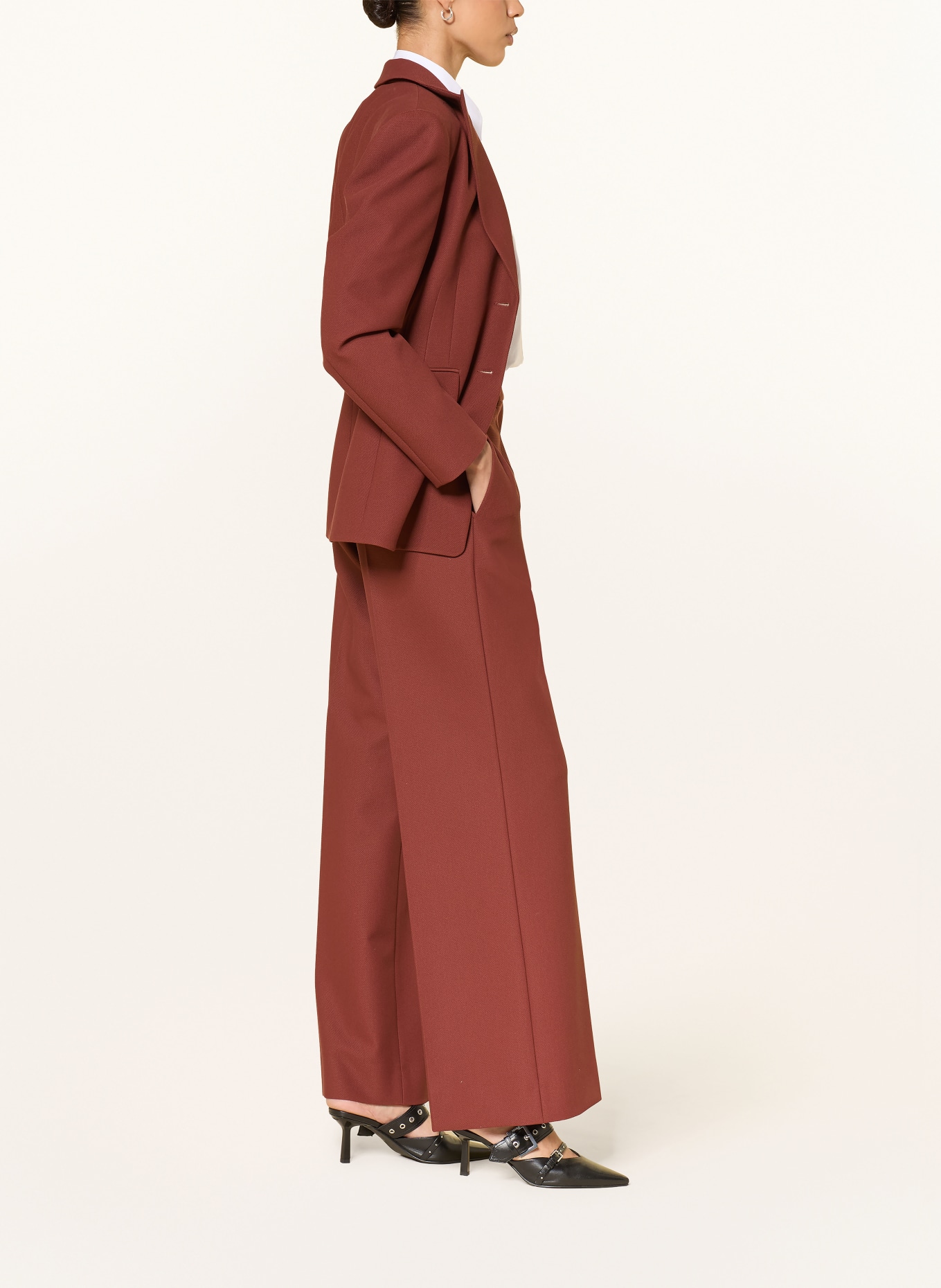 HUGO Marlene-broek HASMINA: DONKERROOD