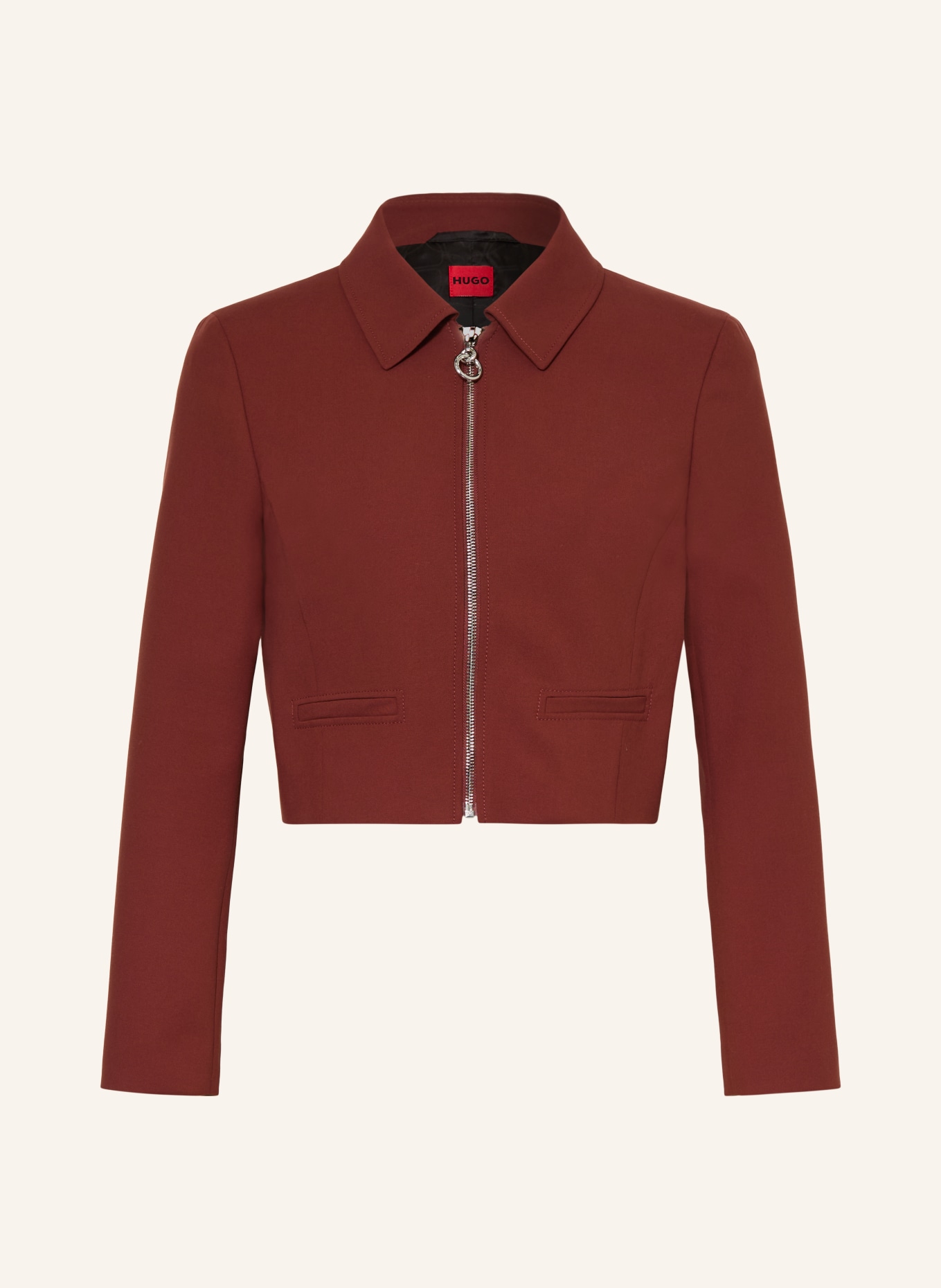 HUGO Veste boxy ANJUS: MARRON