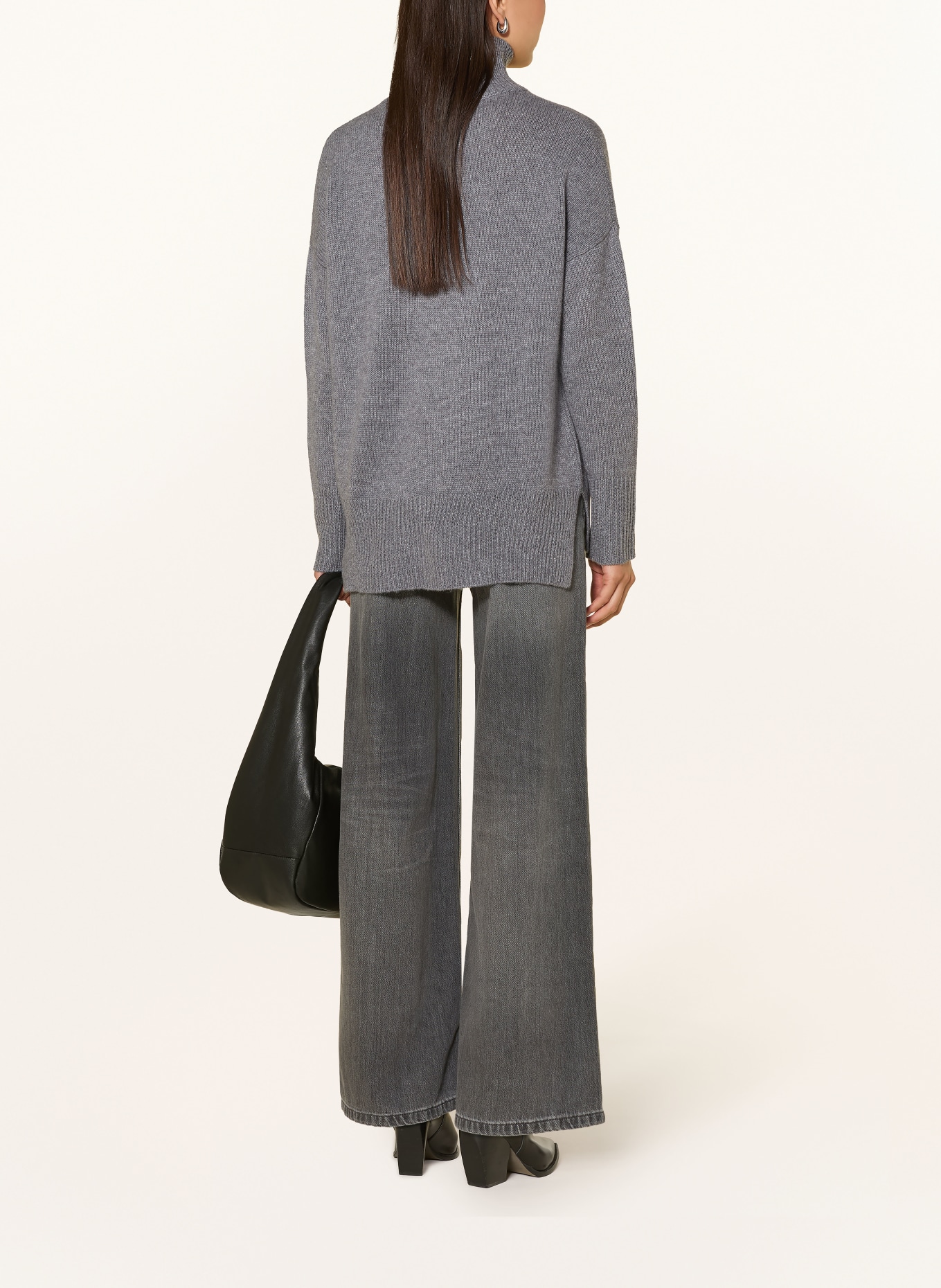 darling harbour Cashmere sweater: midgrey melange