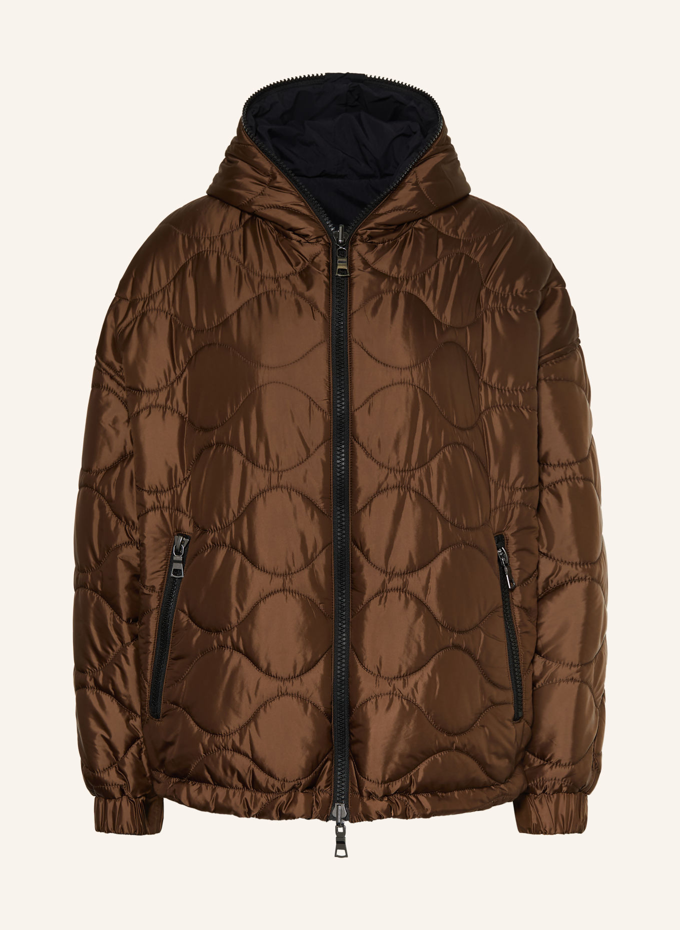 No.1 Como Omkeerbare gewatteerde jas BORGO: MARRON FONCÉ
