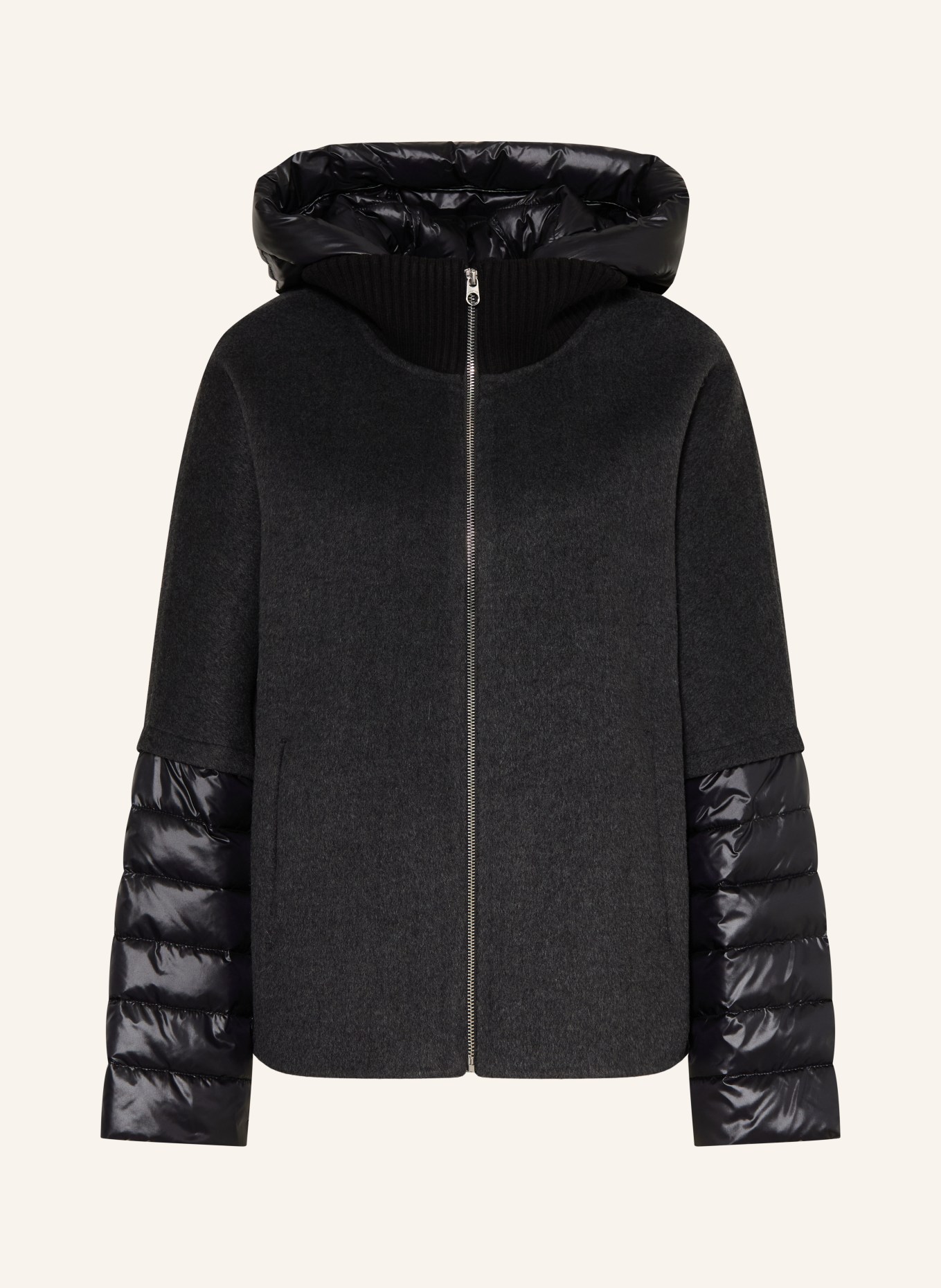 MILESTONE Jacke MSAZALEA im Materialmix: SCHWARZ