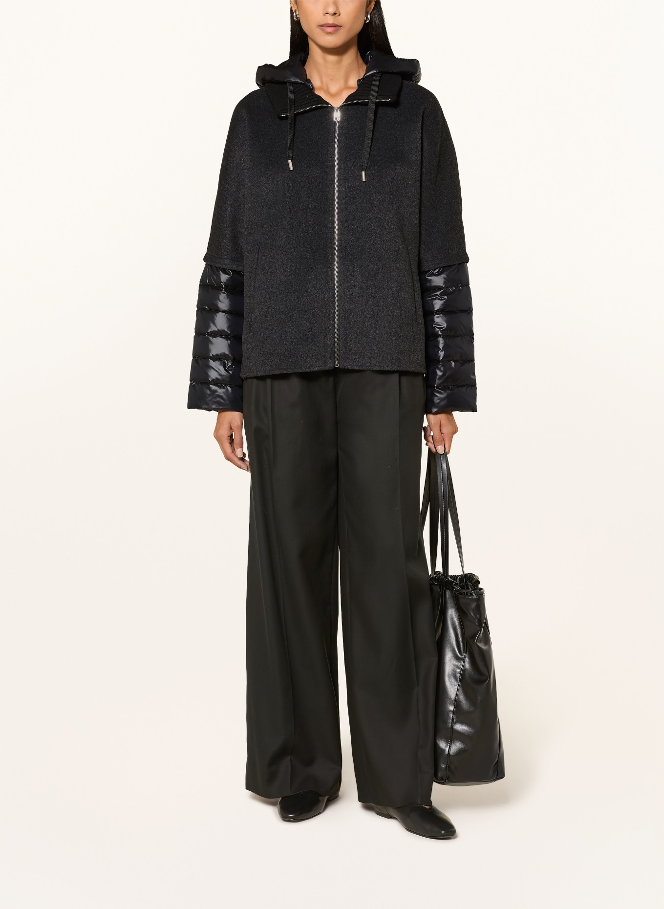 MILESTONE Jacke MSAZALEA im Materialmix: SCHWARZ