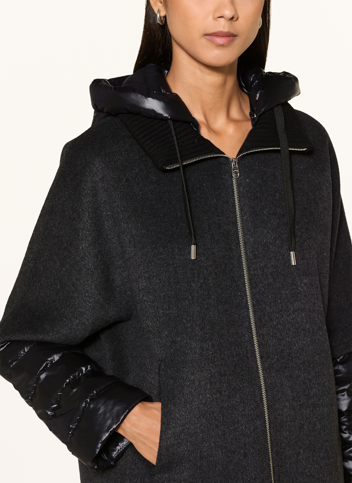 MILESTONE Jacke MSAZALEA im Materialmix: SCHWARZ